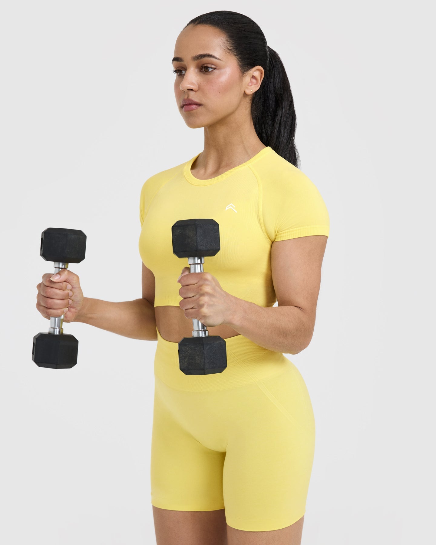 Go To Seamless Fitted Crop Top | Lemon Yellow - Image 6