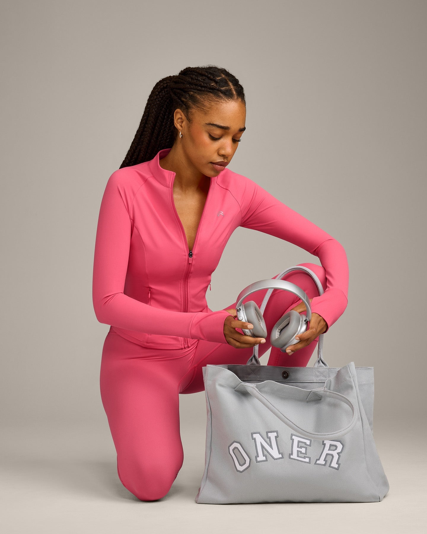 Alternative view of Oner Girlfriend Canvas Tote | Platinum Grey