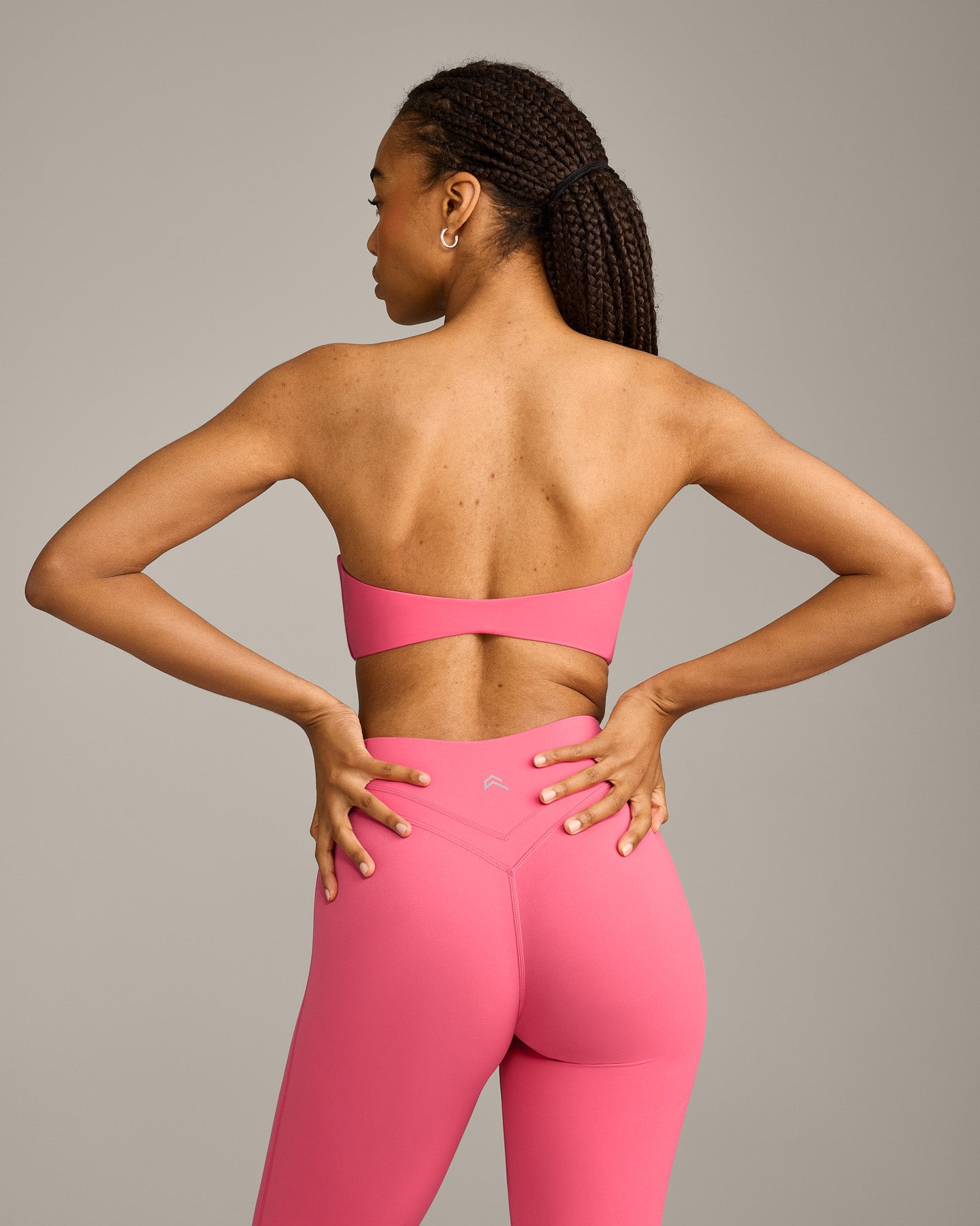 UnifiedMove Micro Bandeau Bralette with Reflective Logo | Hot Girl Pink - Image 6