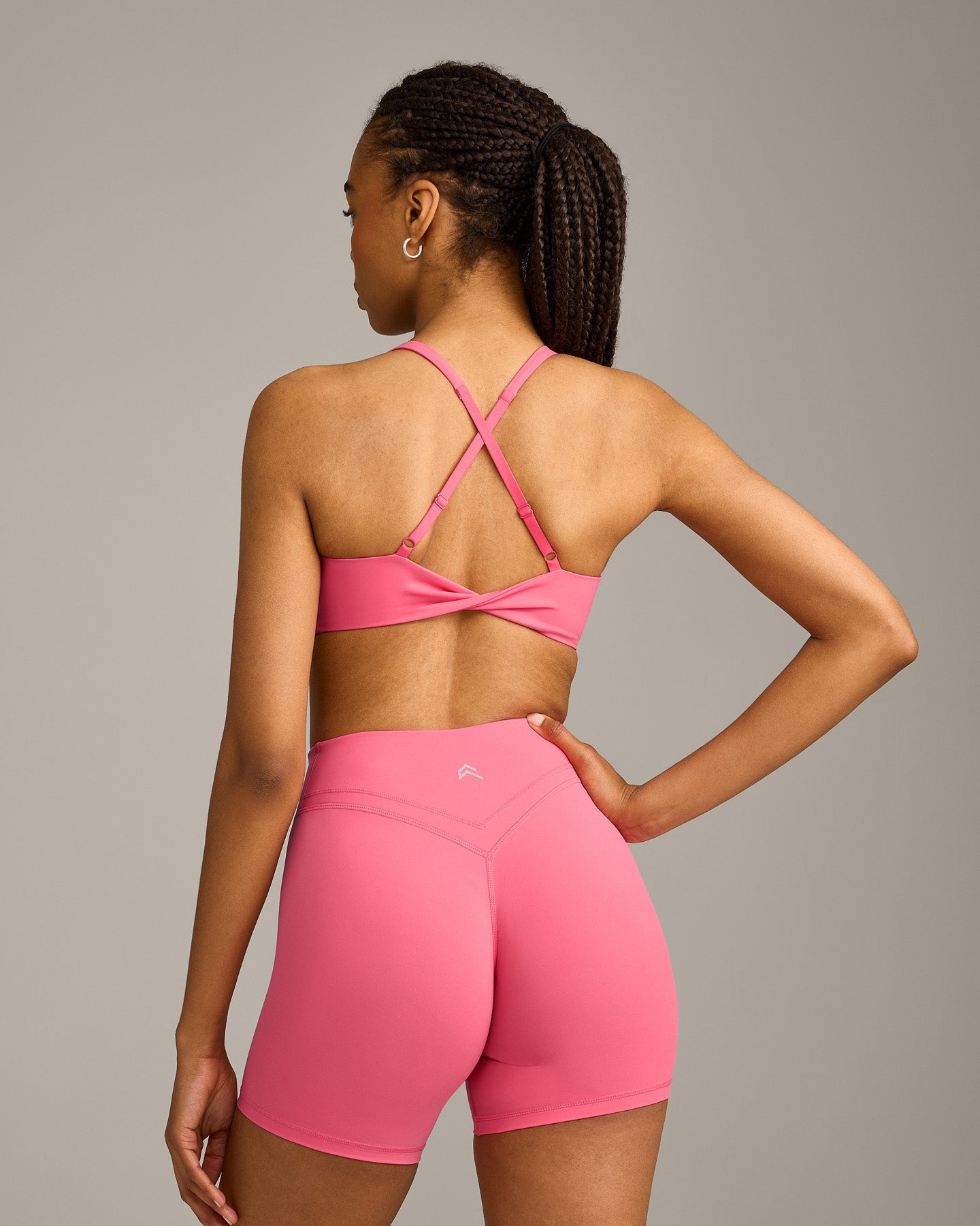 UnifiedMove Micro Bralette with Reflective Logo | Hot Girl Pink - Image 4