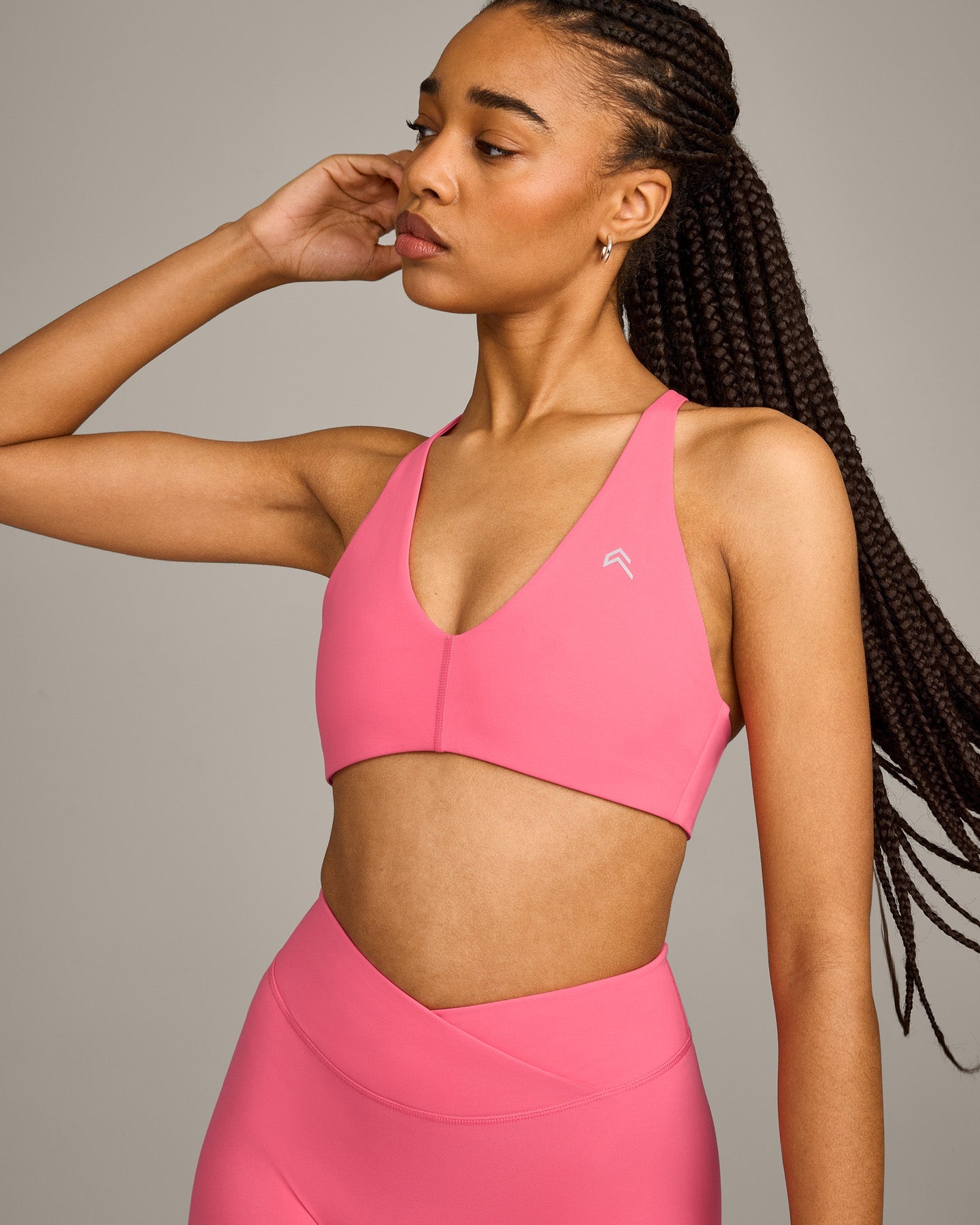 UnifiedMove Micro Bralette with Reflective Logo | Hot Girl Pink - Image 6