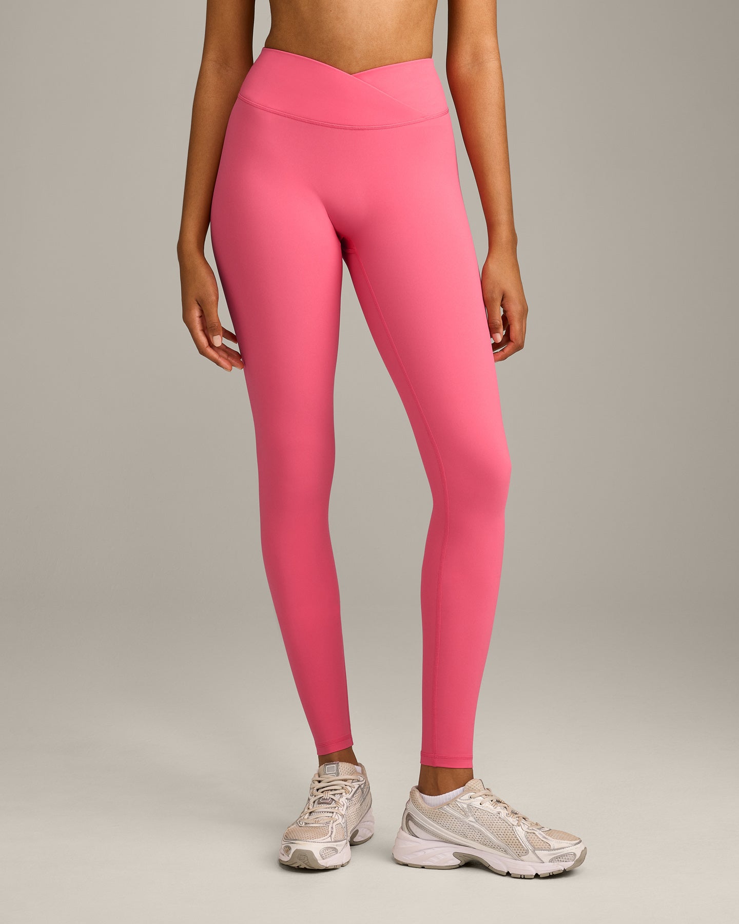 UnifiedMove Wrap Leggings with Reflective Logo | Hot Girl Pink - Image 6