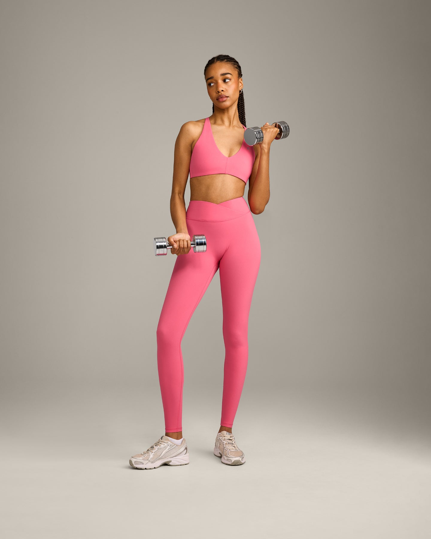 UnifiedMove Wrap Leggings with Reflective Logo | Hot Girl Pink - Image 3