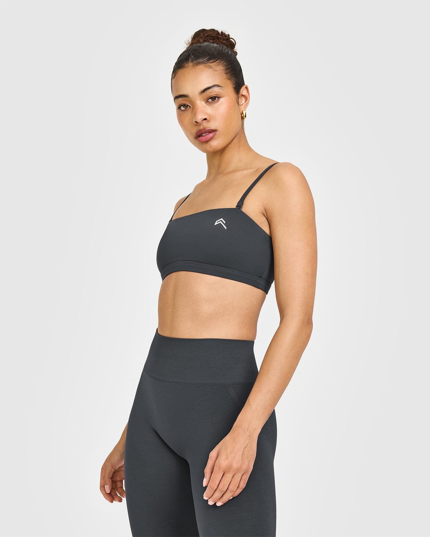 EasyLift Multi Way Bandeau Bralette with White Logo | Coal