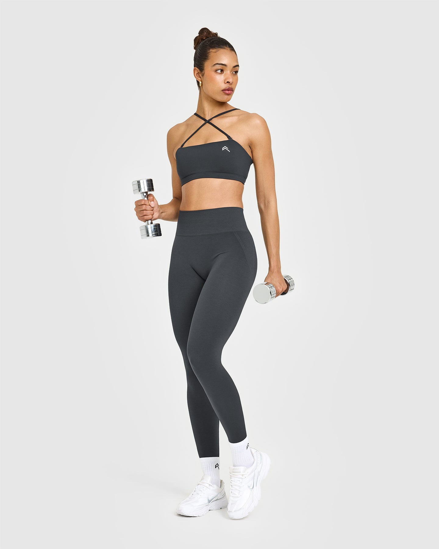 EasyLift Multi Way Bandeau Bralette with White Logo | Coal - Image 3