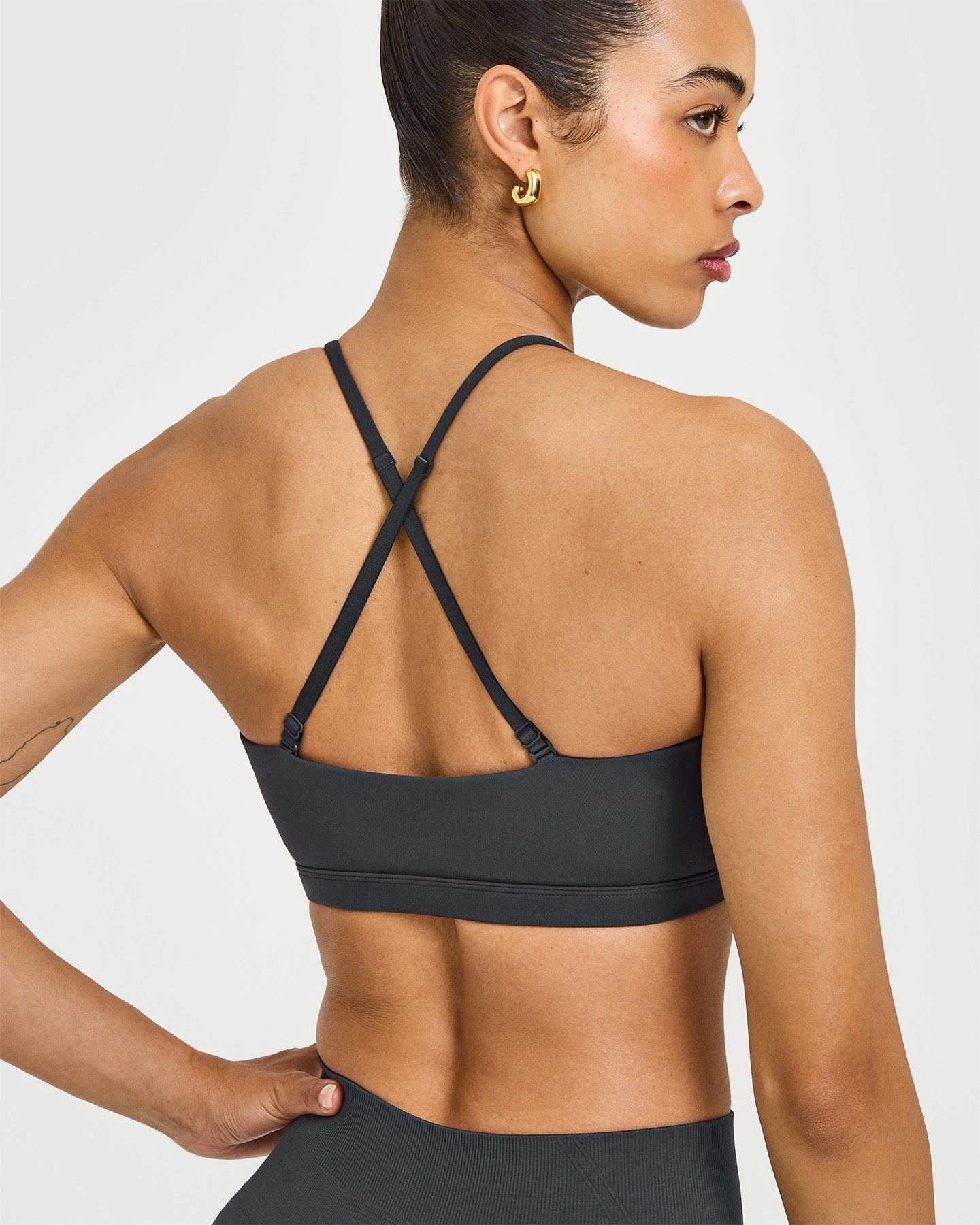 EasyLift Multi Way Bandeau Bralette with White Logo | Coal - Image 4