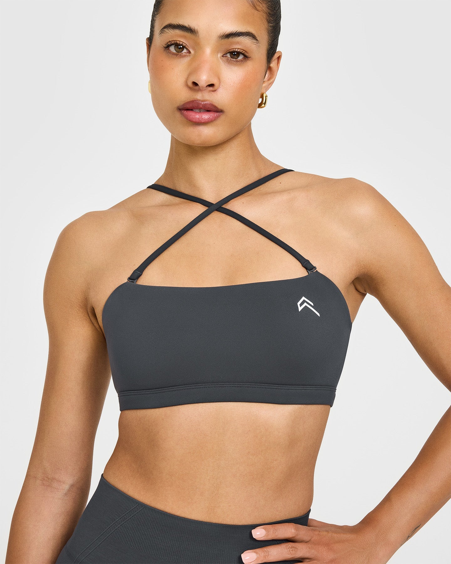 EasyLift Multi Way Bandeau Bralette with White Logo | Coal - Image 5