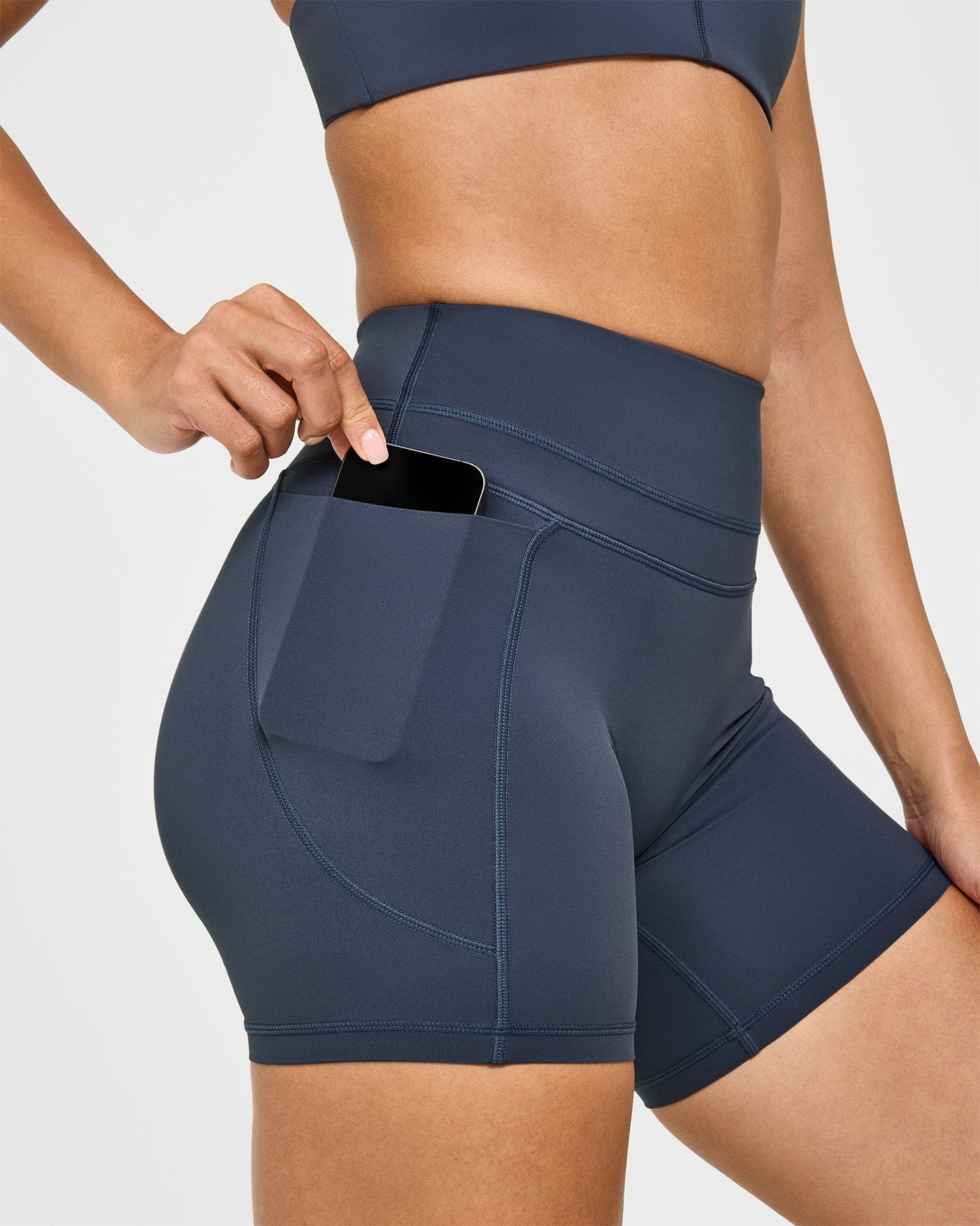 UnifiedMove High Waisted Pocket Shorts 6" | True Blue - Image 5