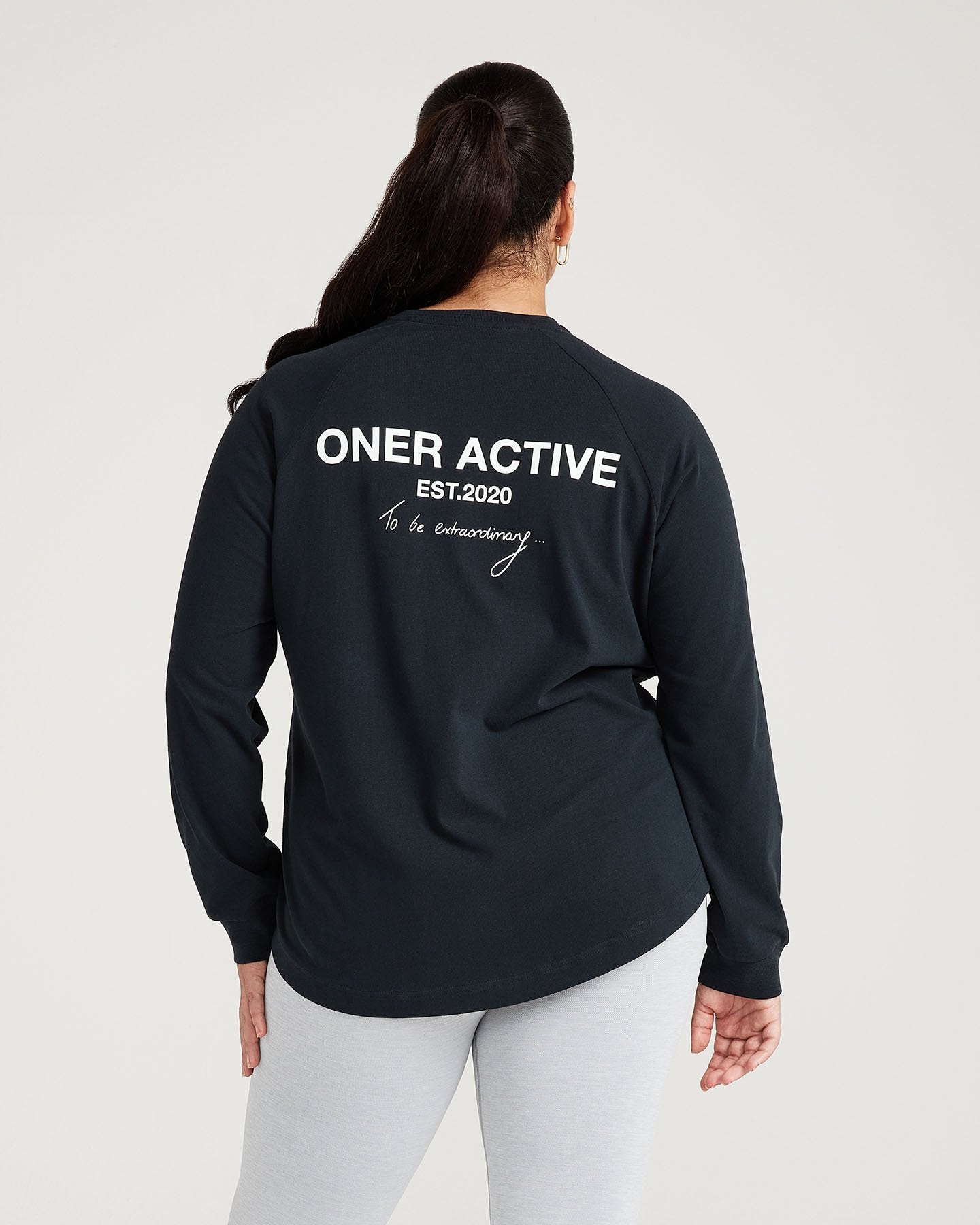 Alternative view of Classic Oversized Long Sleeve Tee | Black