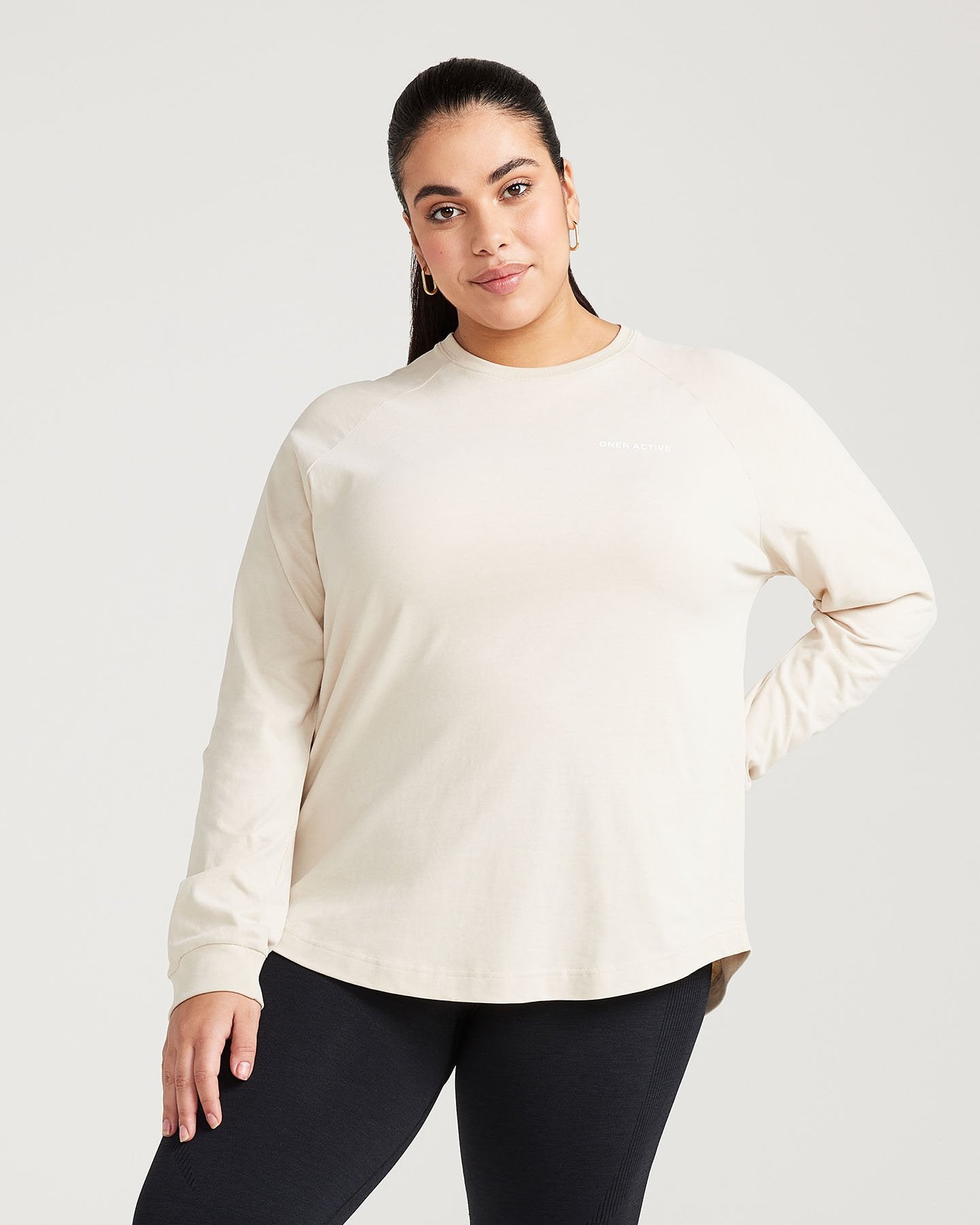 Classic Oversized Long Sleeve Tee | Sand