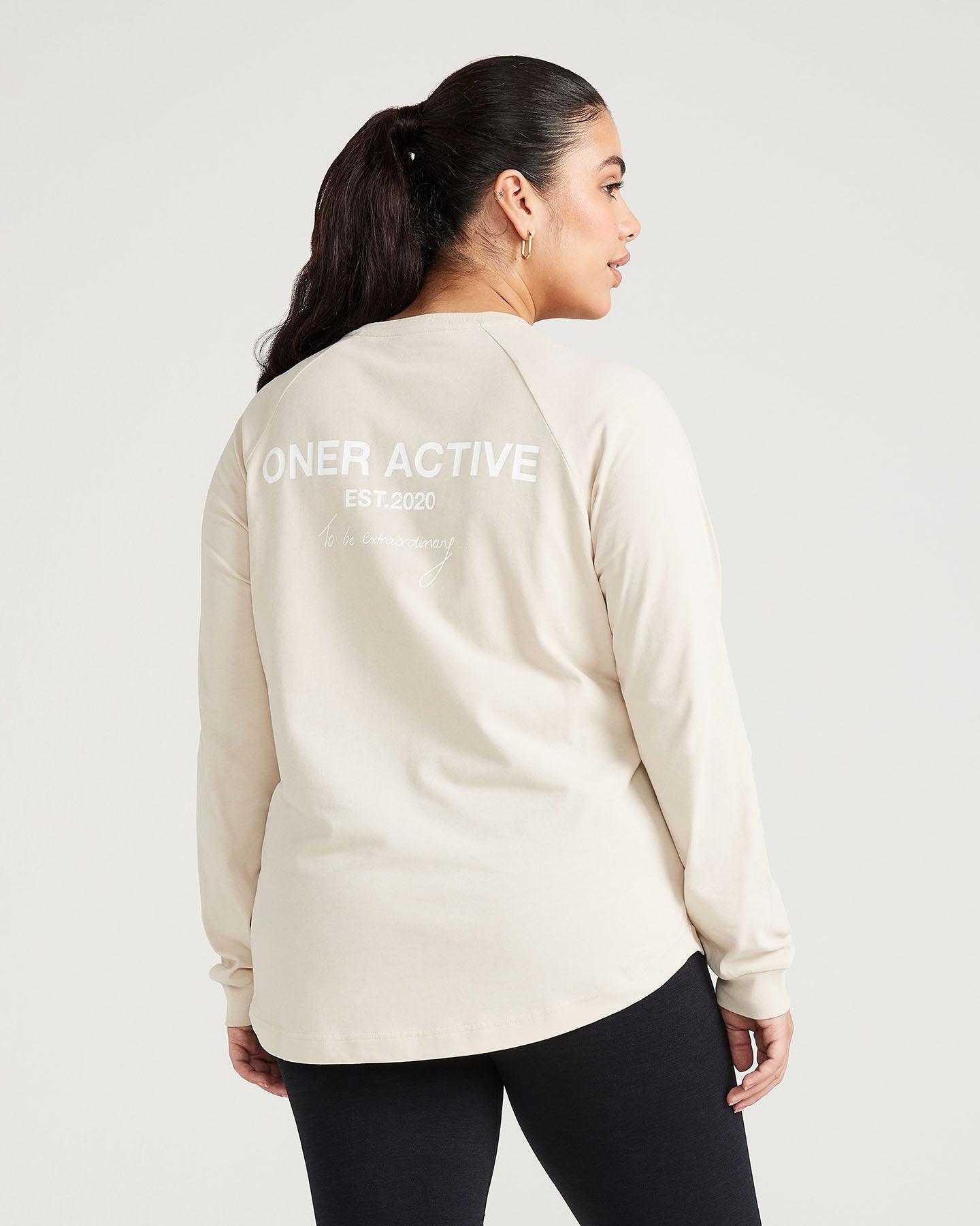 Alternative view of Classic Oversized Long Sleeve Tee | Sand