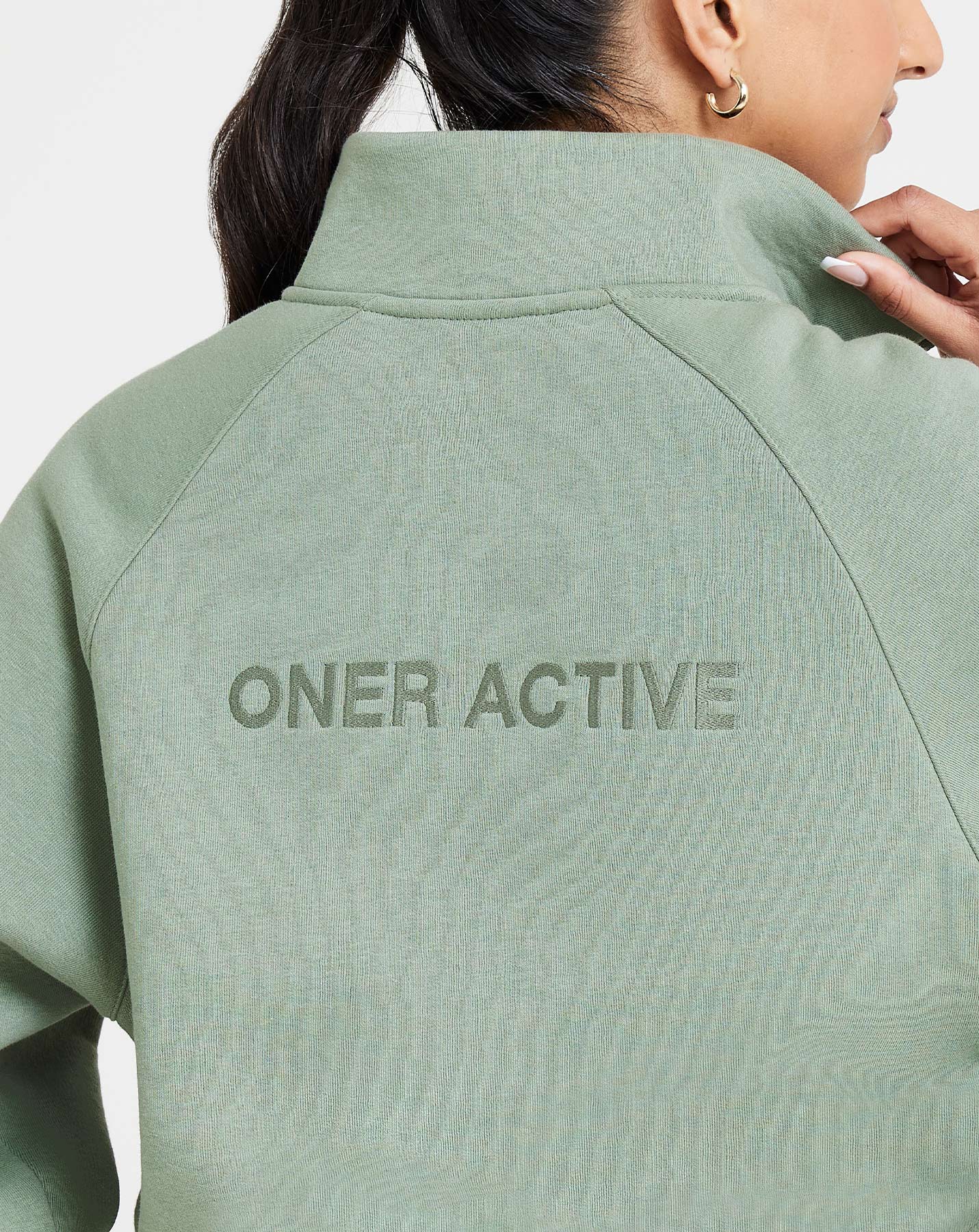 Classic Lounge 1/2 Zip Sweatshirt | Sage - Image 5