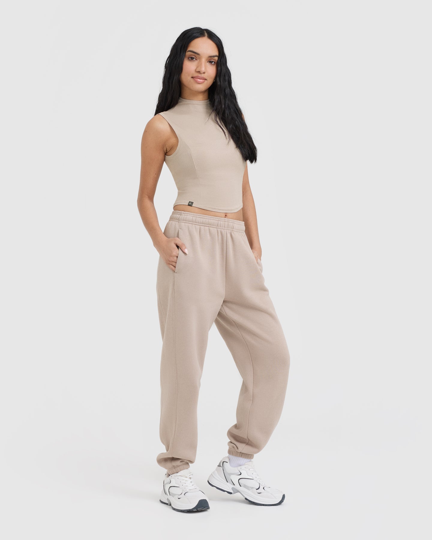 Mellow Rib Mid Mock Neck Tank | Mushroom Brown - Image 3