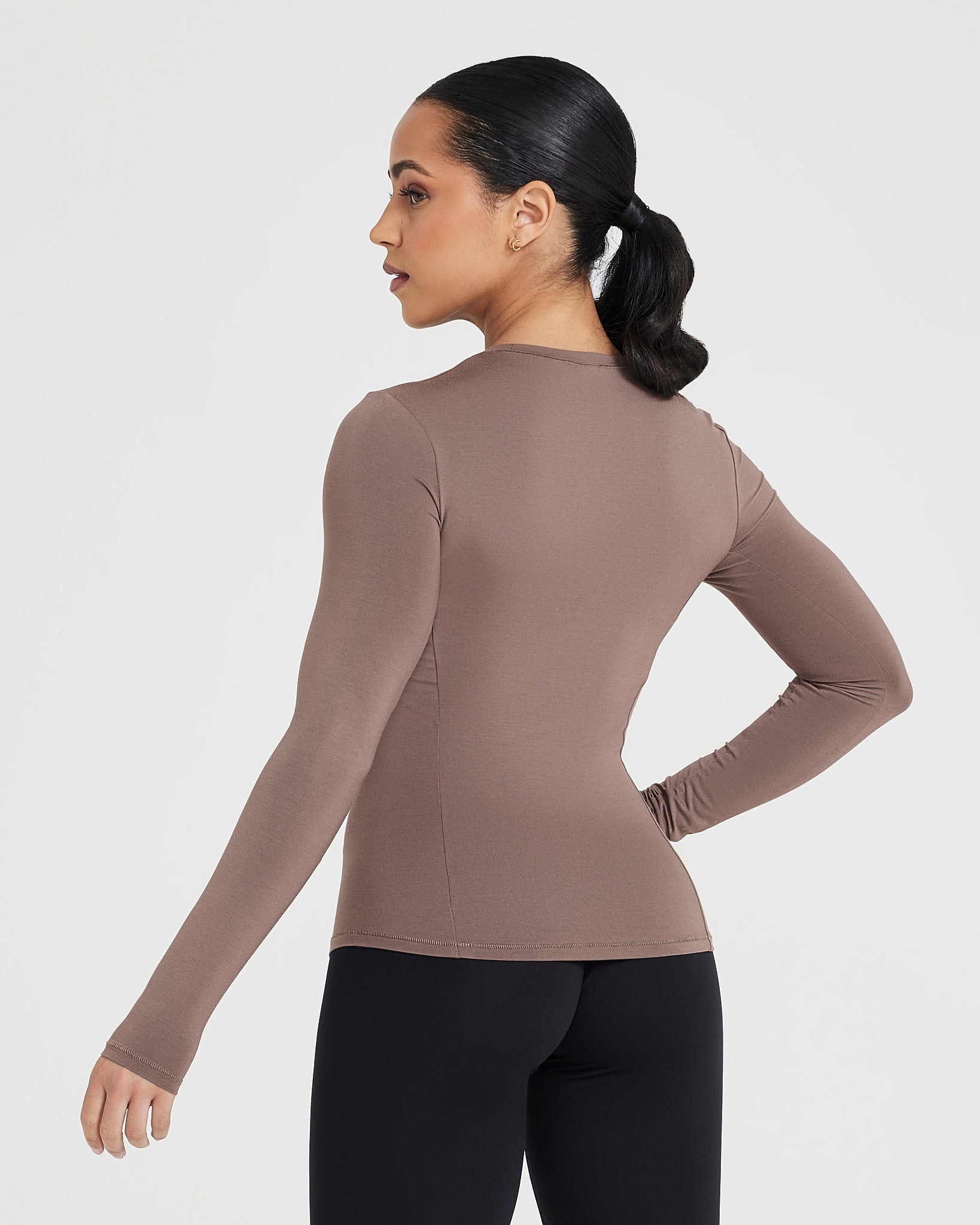 Alternative view of Mellow Soft Long Sleeve Top | Cool Brown
