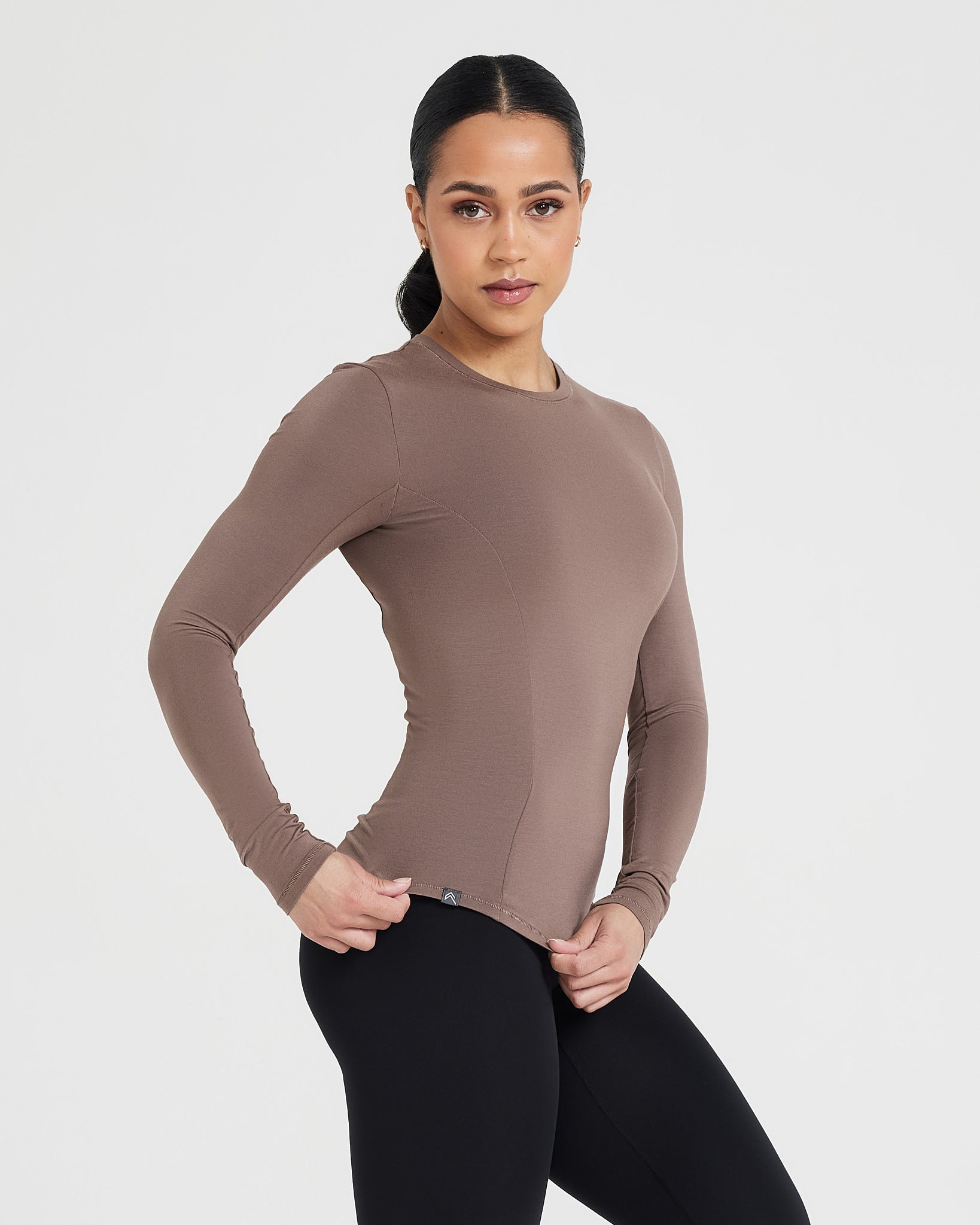 Mellow Soft Long Sleeve Top | Cool Brown - Image 3