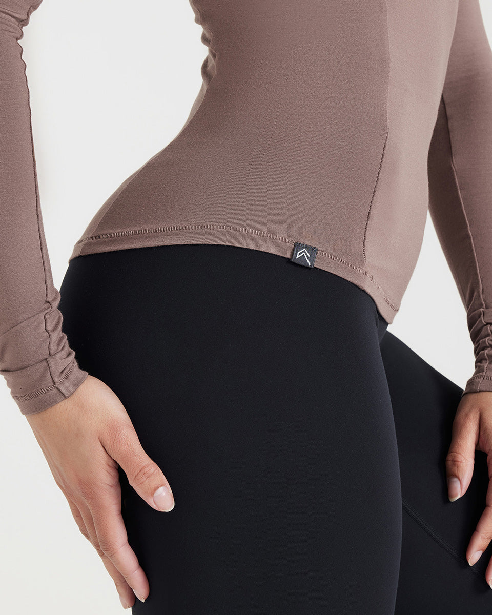 Mellow Soft Long Sleeve Top | Cool Brown - Image 5