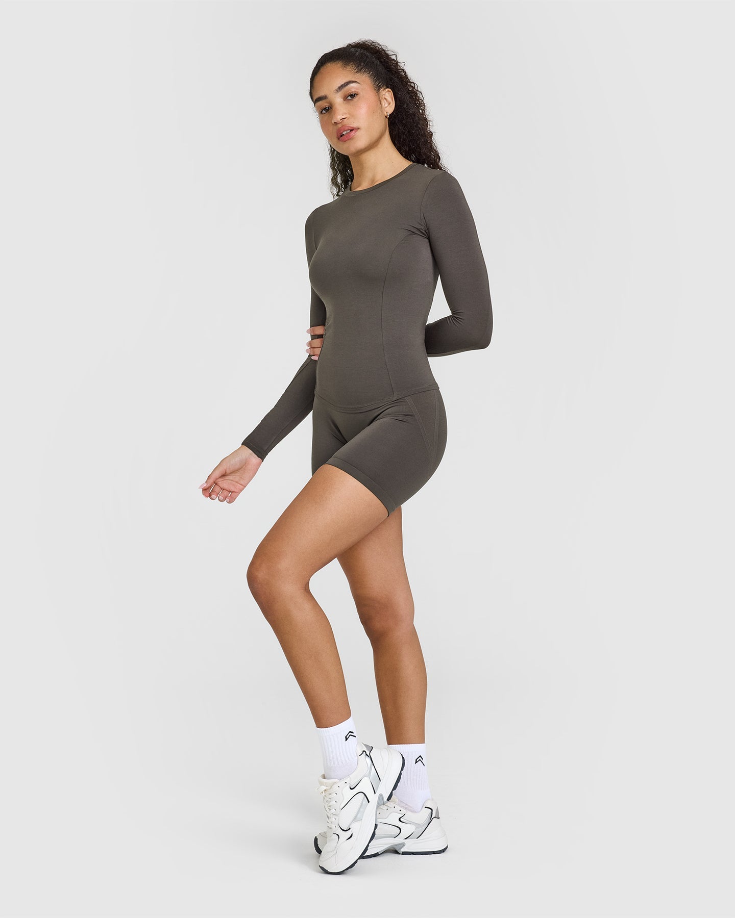 Mellow Soft Long Sleeve Top | Deep Taupe - Image 3