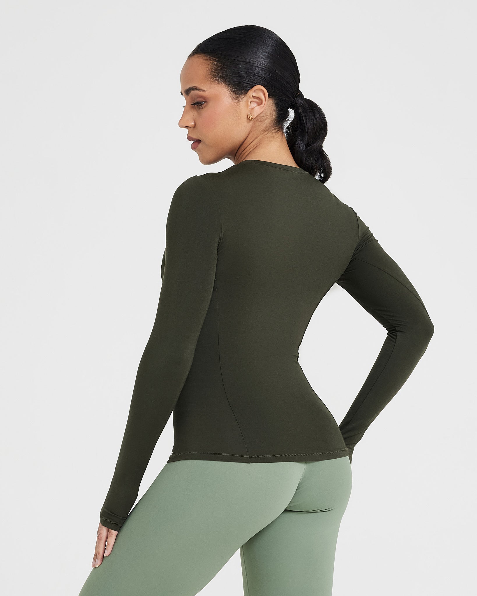 Alternative view of Mellow Soft Long Sleeve Top | Khaki