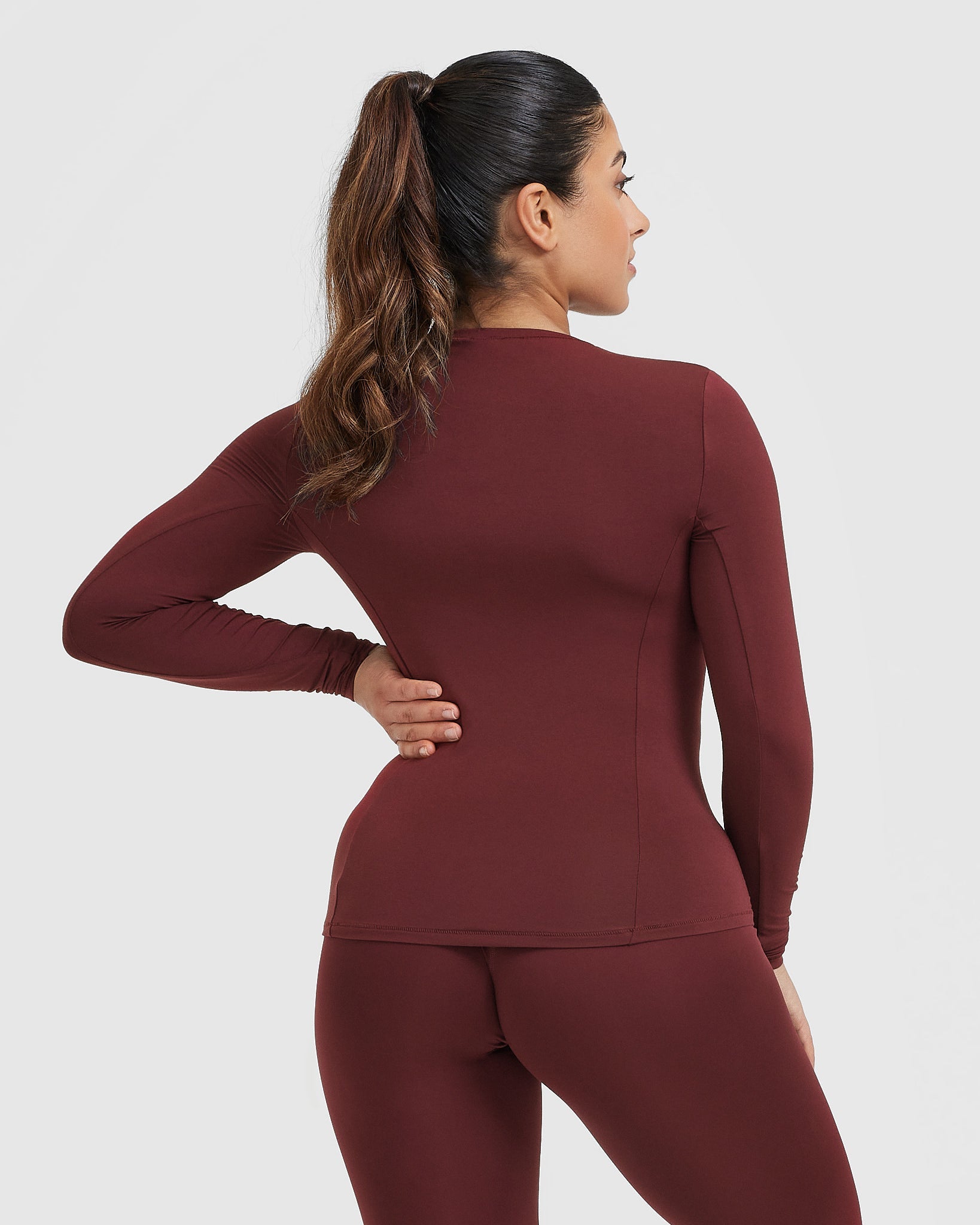 Alternative view of Mellow Soft Long Sleeve Top | Mulled Wine