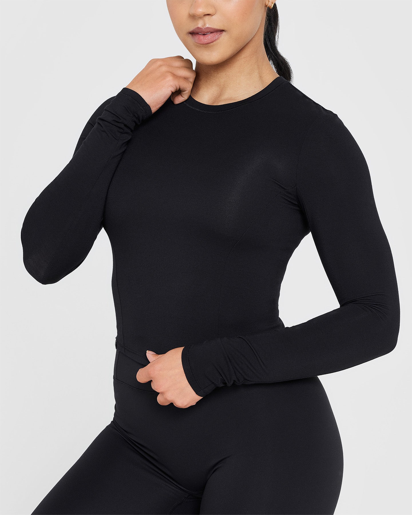 Mellow Soft Mid Long Sleeve Top | Black - Image 4