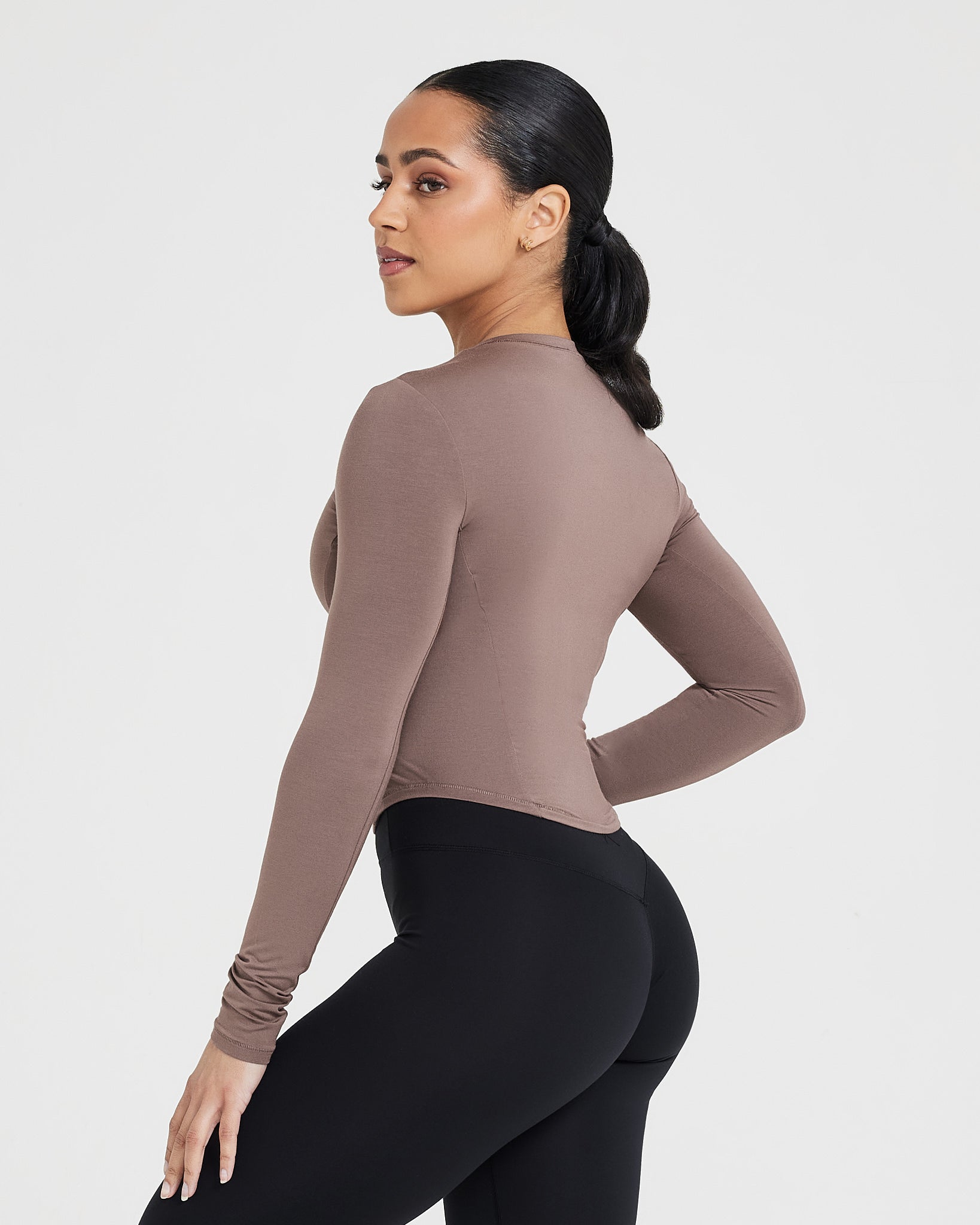 Alternative view of Mellow Soft Mid Long Sleeve Top | Cool Brown
