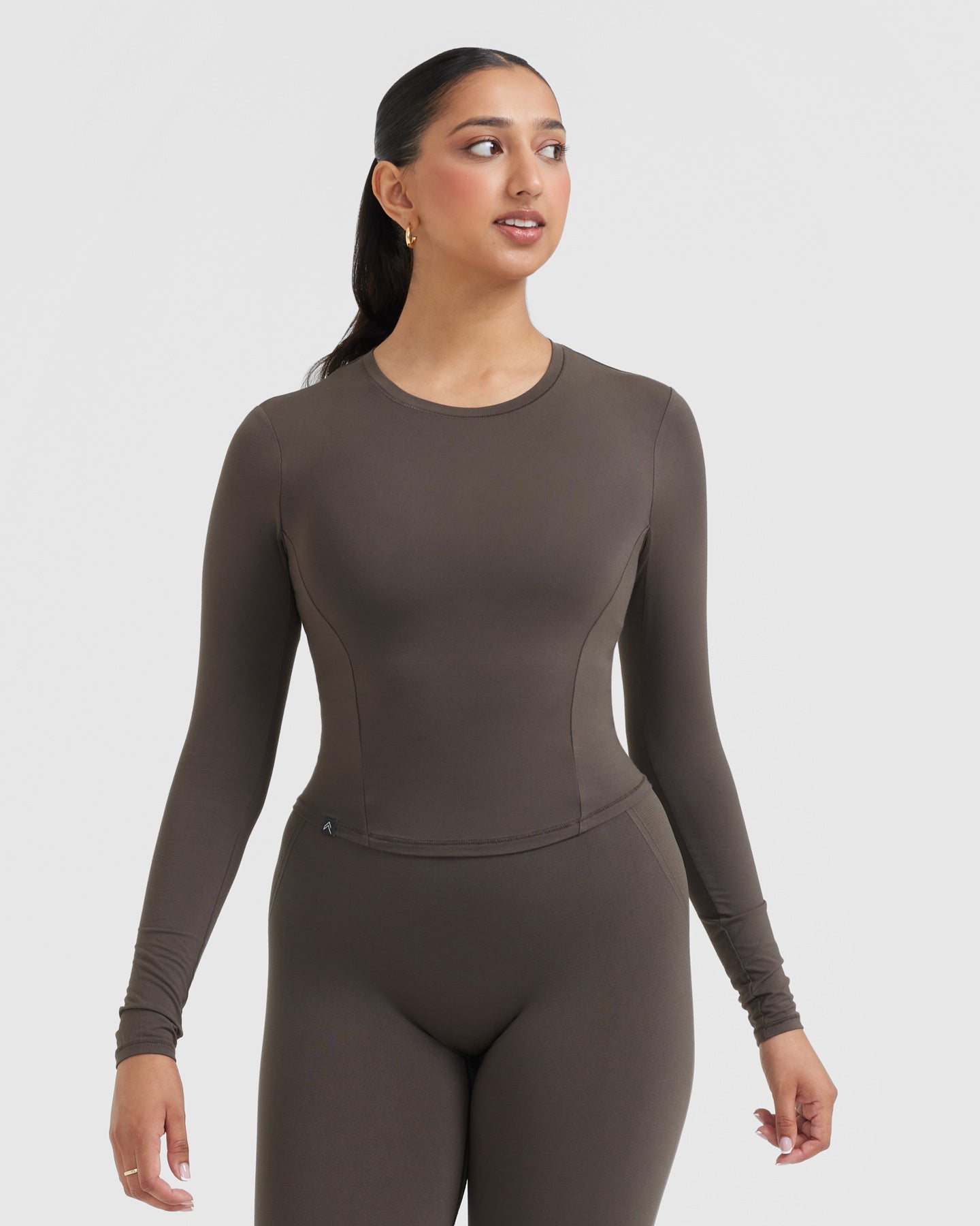 Mellow Soft Mid Long Sleeve Top | Deep Taupe