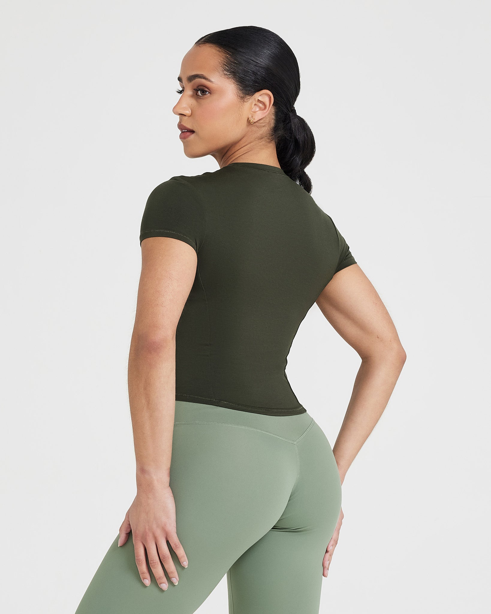 Mellow Soft Mid Short Sleeve T-Shirt | Khaki - Image 2
