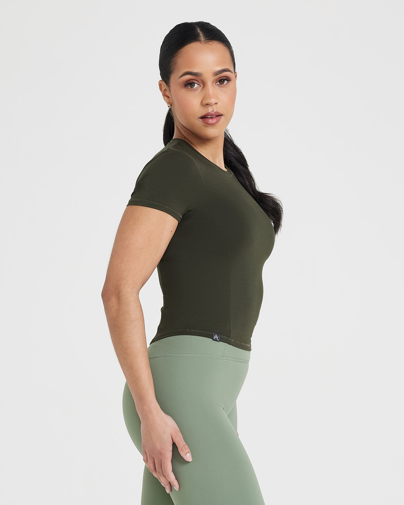 Mellow Soft Mid Short Sleeve T-Shirt | Khaki - Image 3