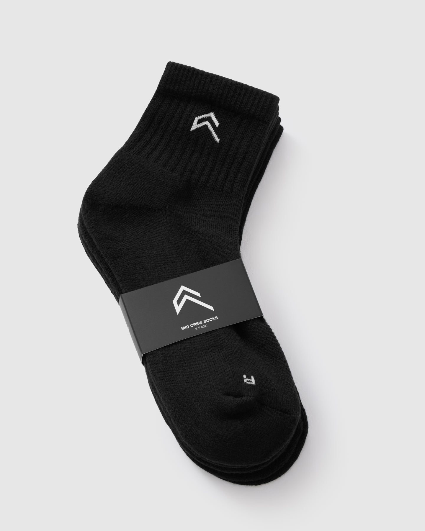 Mid Crew Socks 3 Pack | Black - Image 5