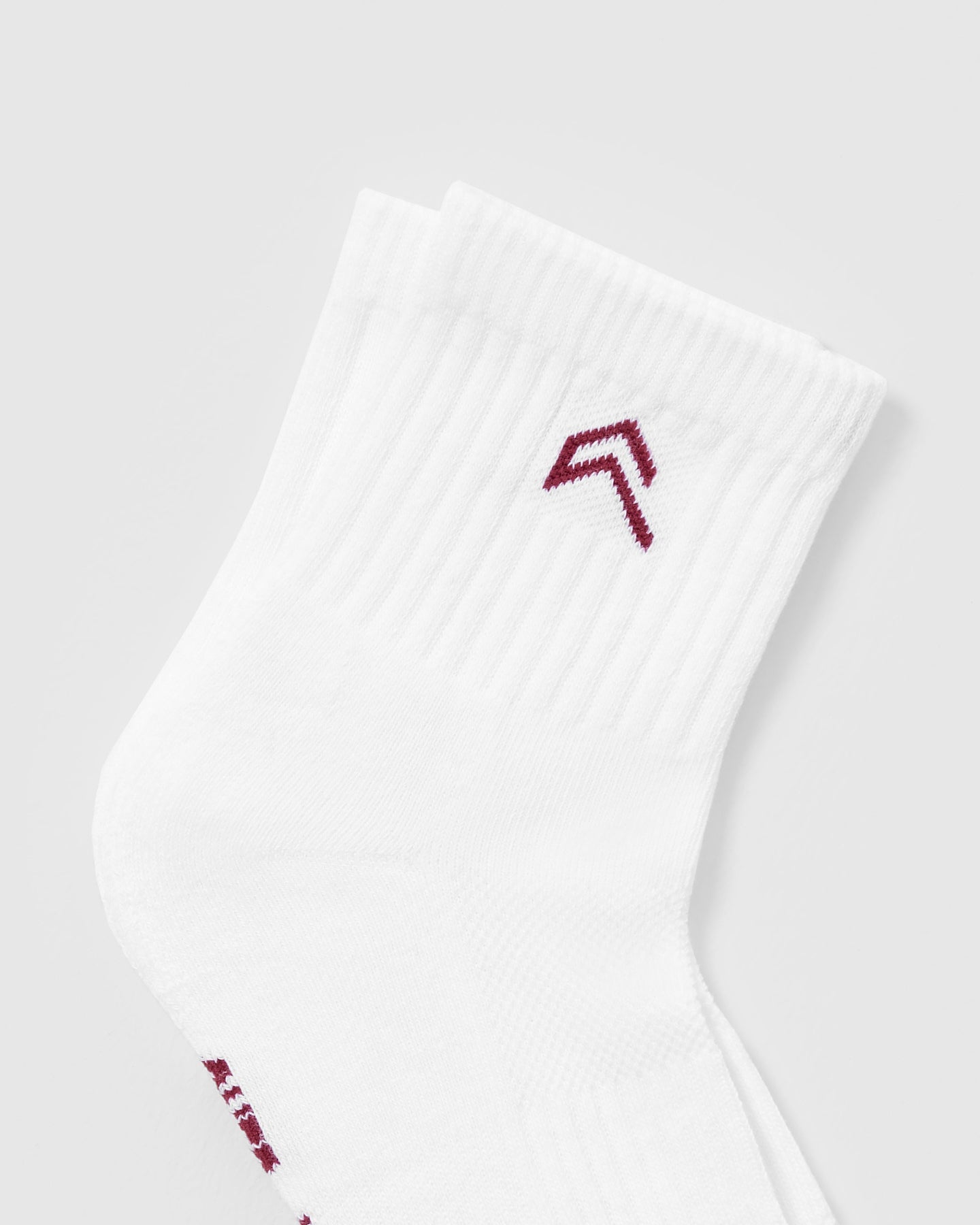 Mid Crew Socks 2 Pack | White/Burnt Cherry - Image 4
