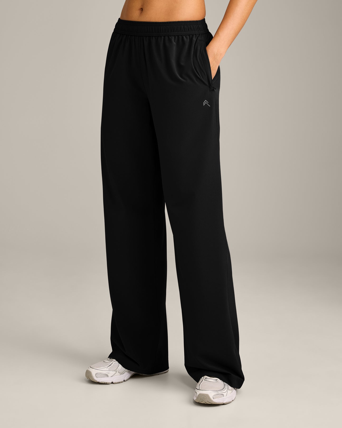 AirMove Straight Leg Pants with Reflective Logo | Black