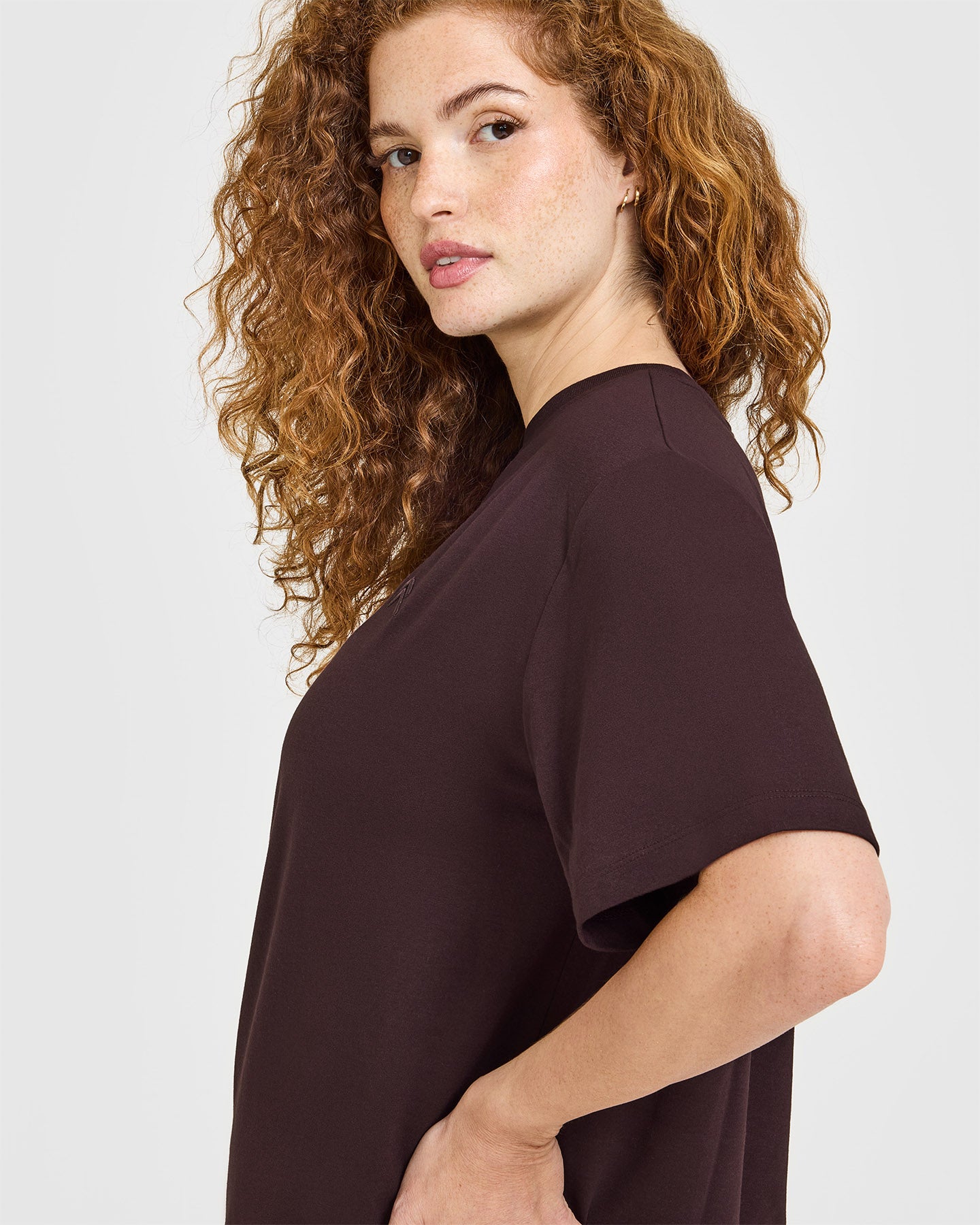 Classic Oversized Lightweight T-Shirt | Plum Brown - Image 5