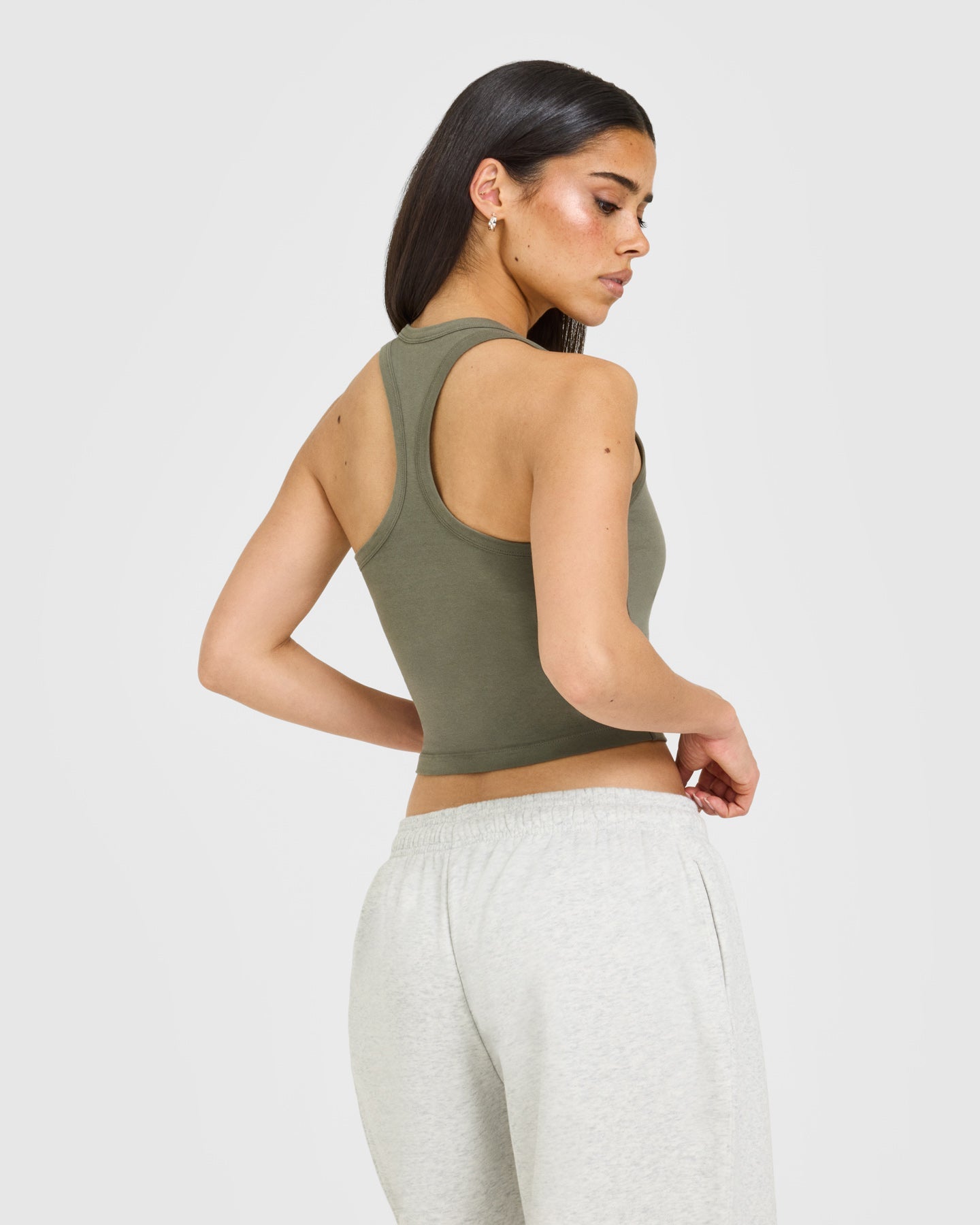 Cotton Fitted Mid Vest with Grey Logo | Alpine Green - Image 6
