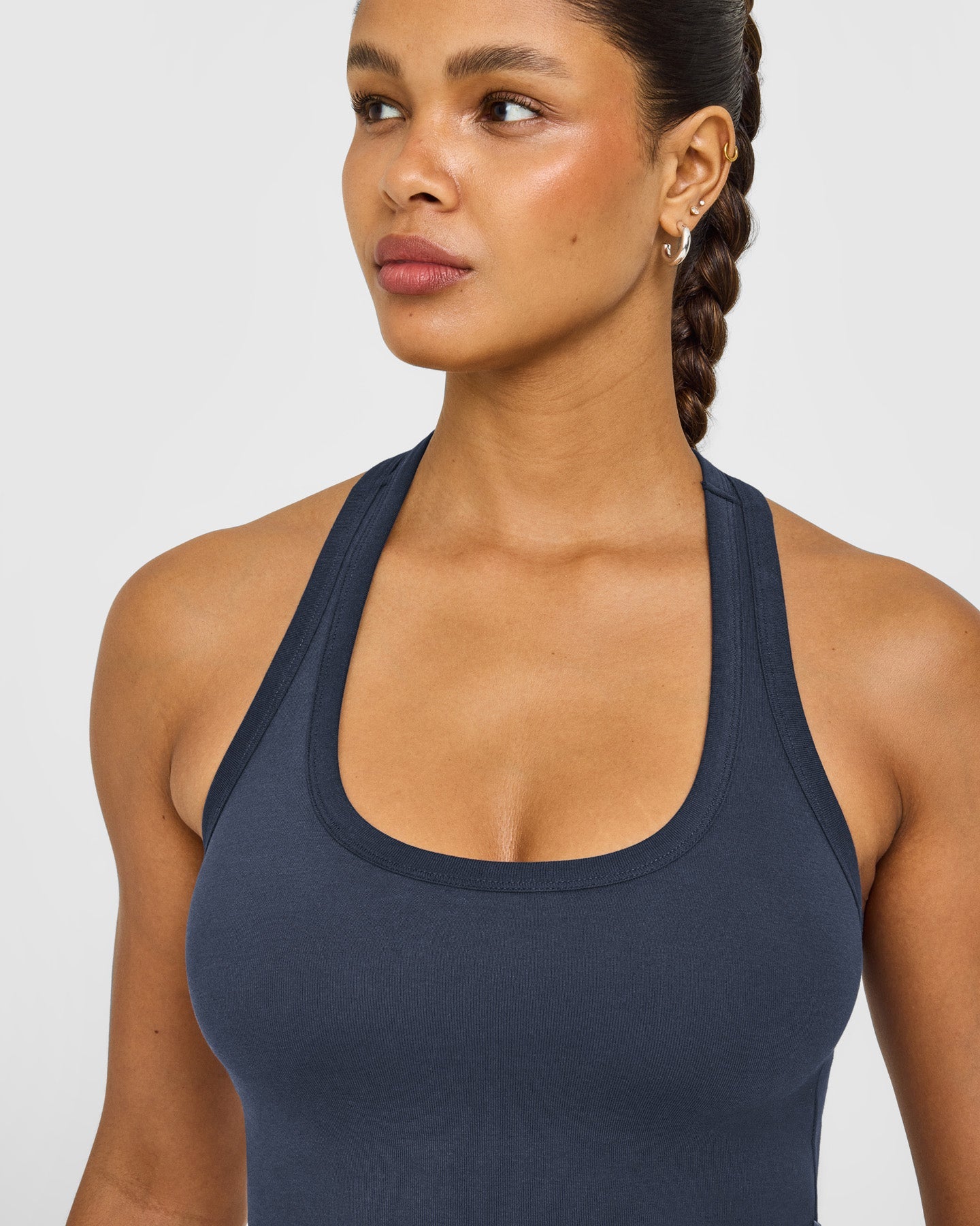 Cotton Fitted Mid Vest with Grey Logo | True Blue - Image 6