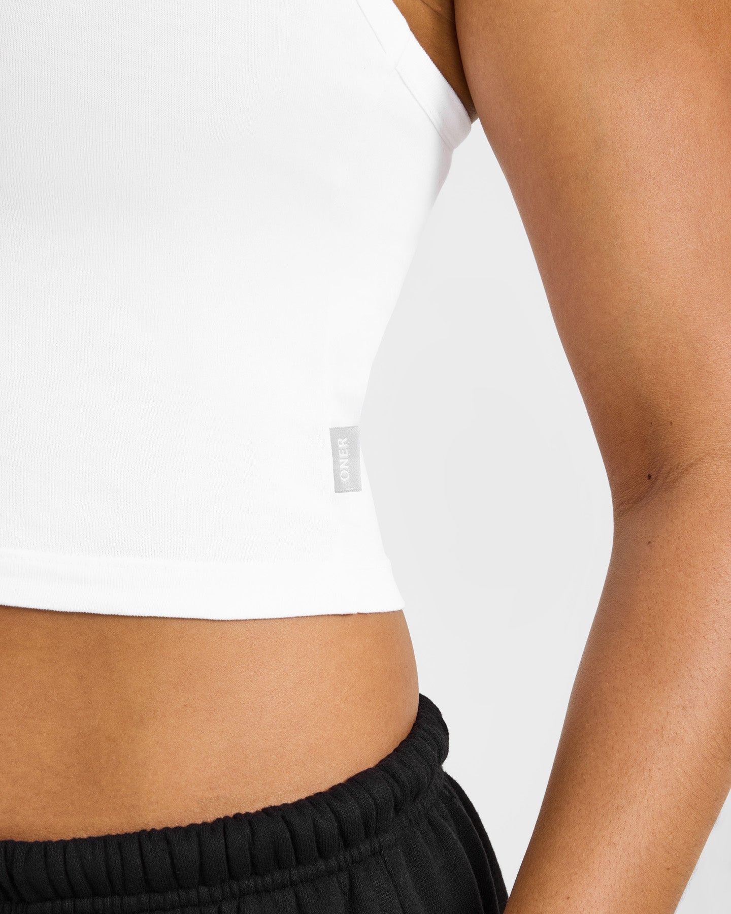 Cotton Fitted Mid Vest with Grey Logo | White - Image 5