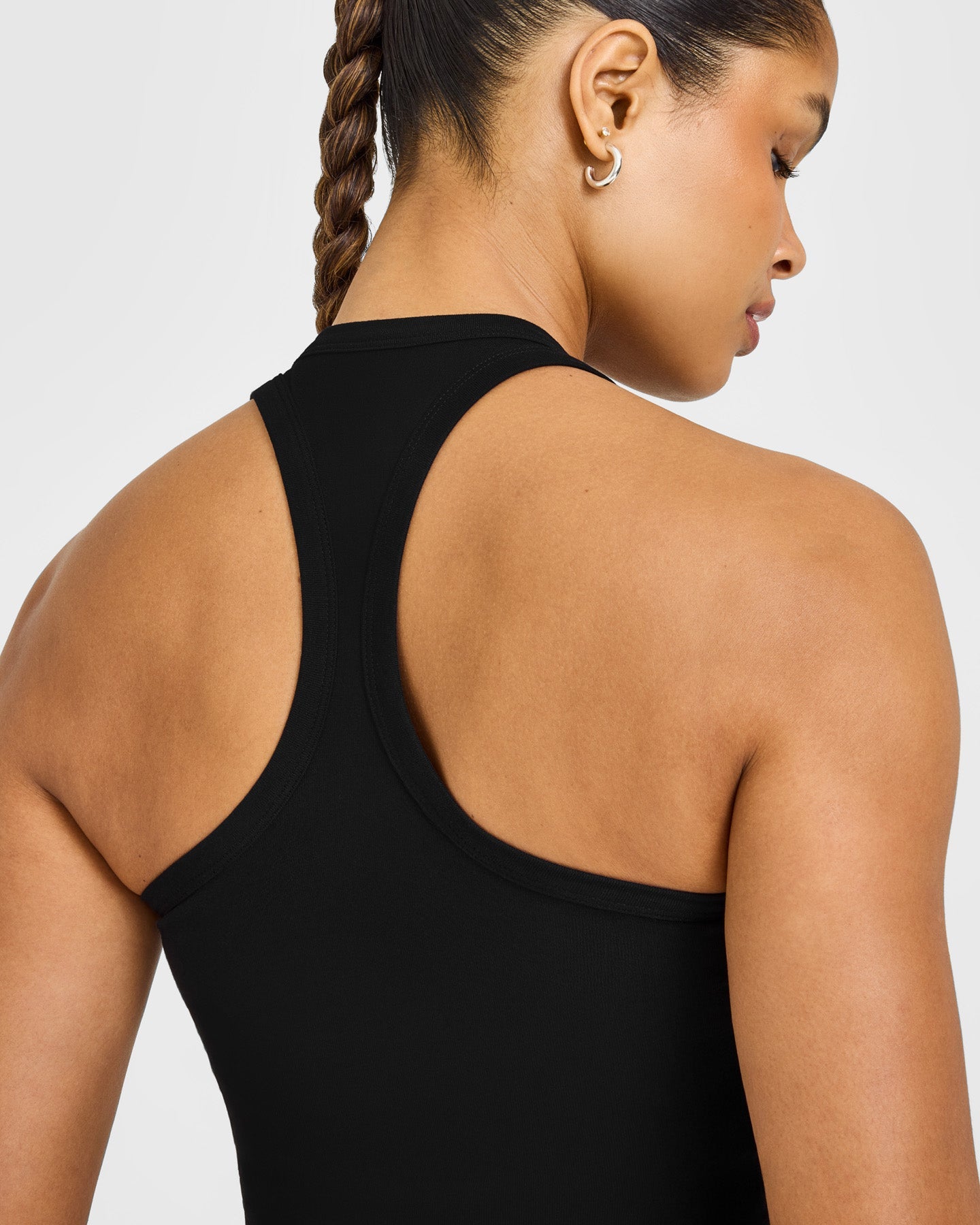 Cotton Fitted Vest with Grey Logo | Black - Image 4