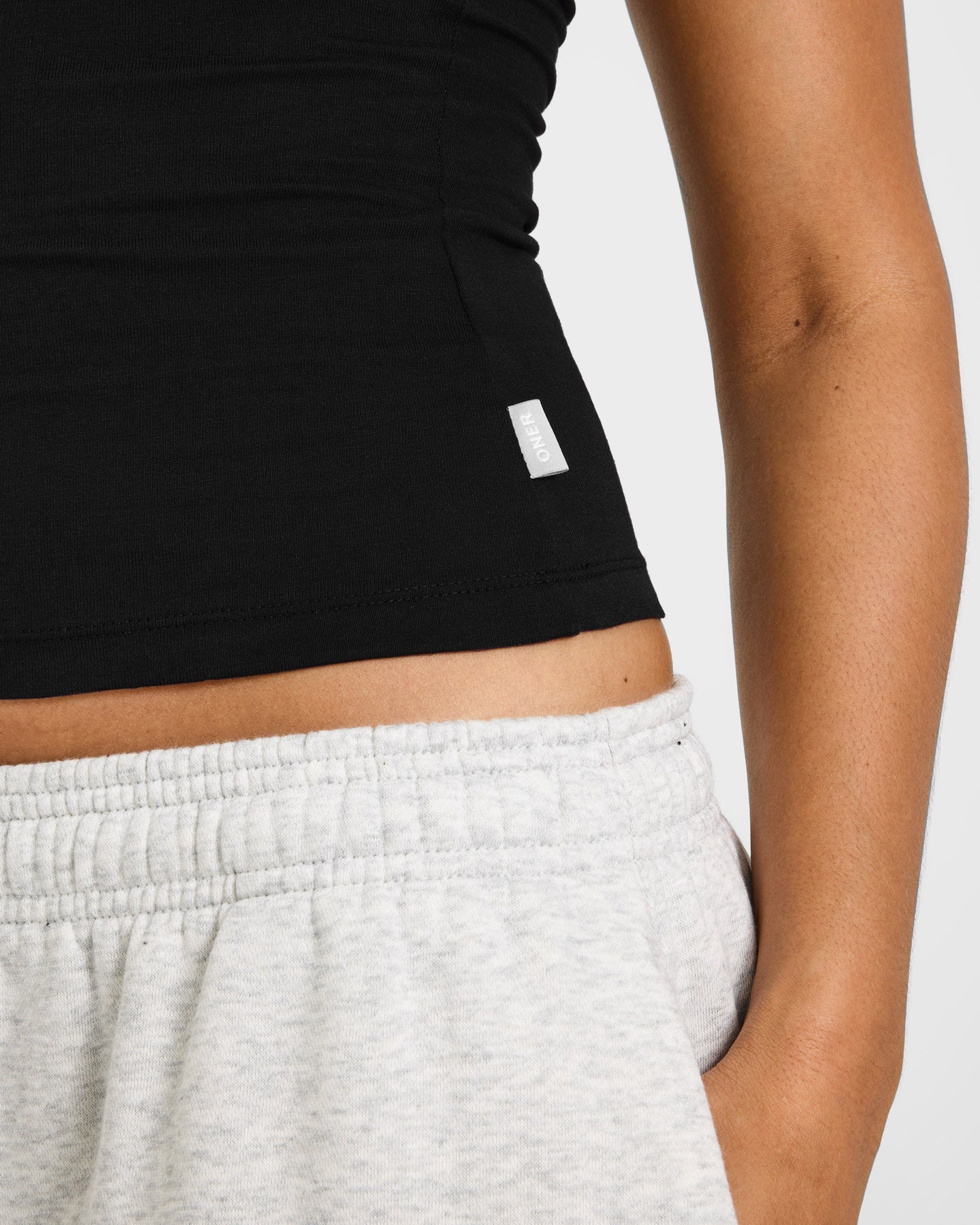 Cotton Fitted Vest with Grey Logo | Black - Image 5