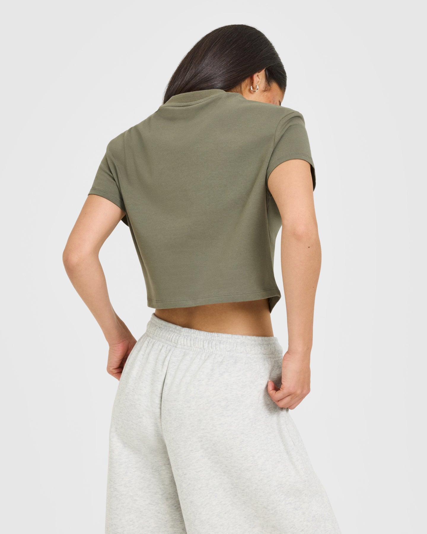 Cotton Relaxed T-Shirt with Grey Logo | Alpine Green - Image 6