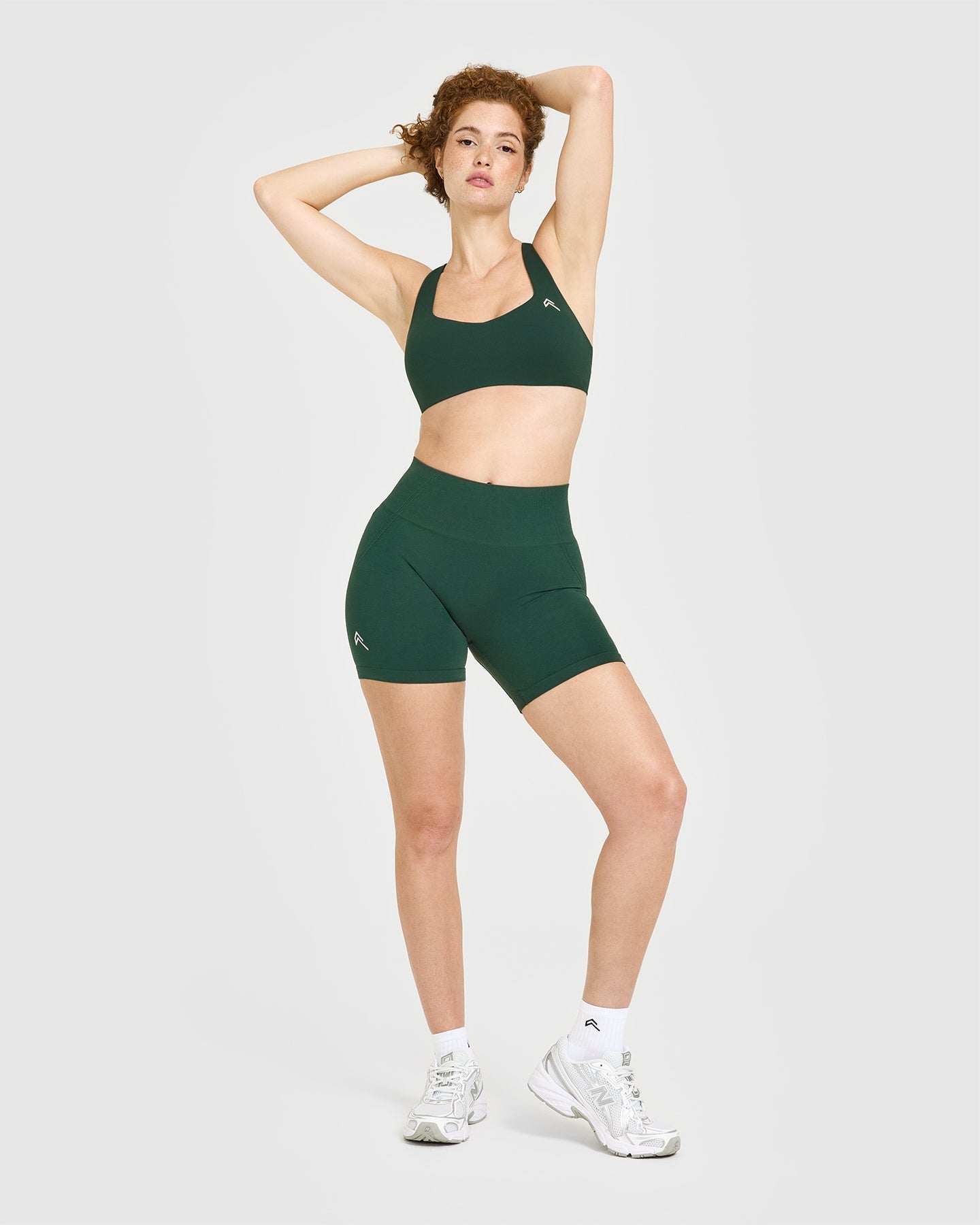 EasyLift Cross Back Sports Bra with White Logo | Racing Green - Image 3