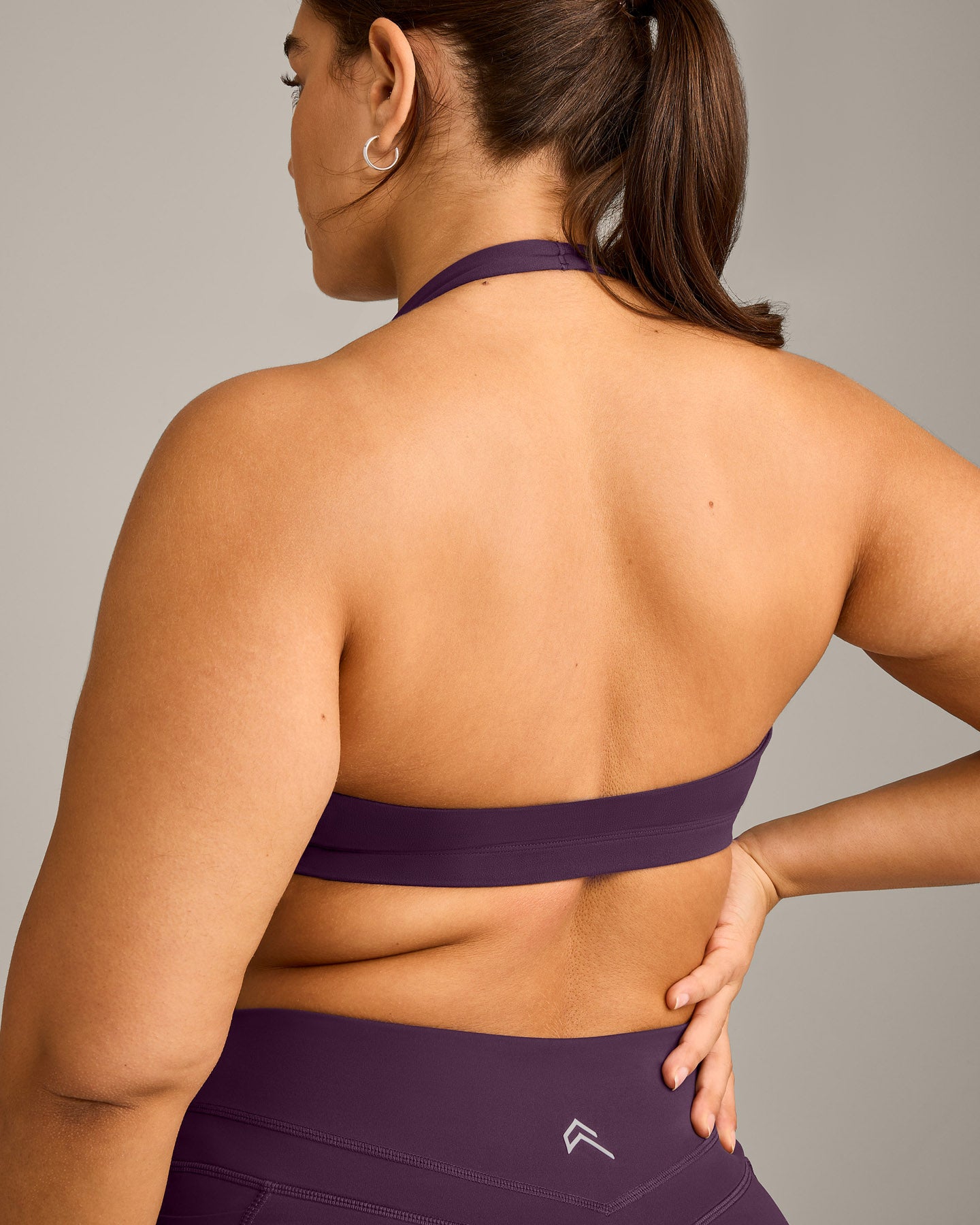 EasyLift Halter Bralette with Grey Logo | Blackberry Purple - Image 4