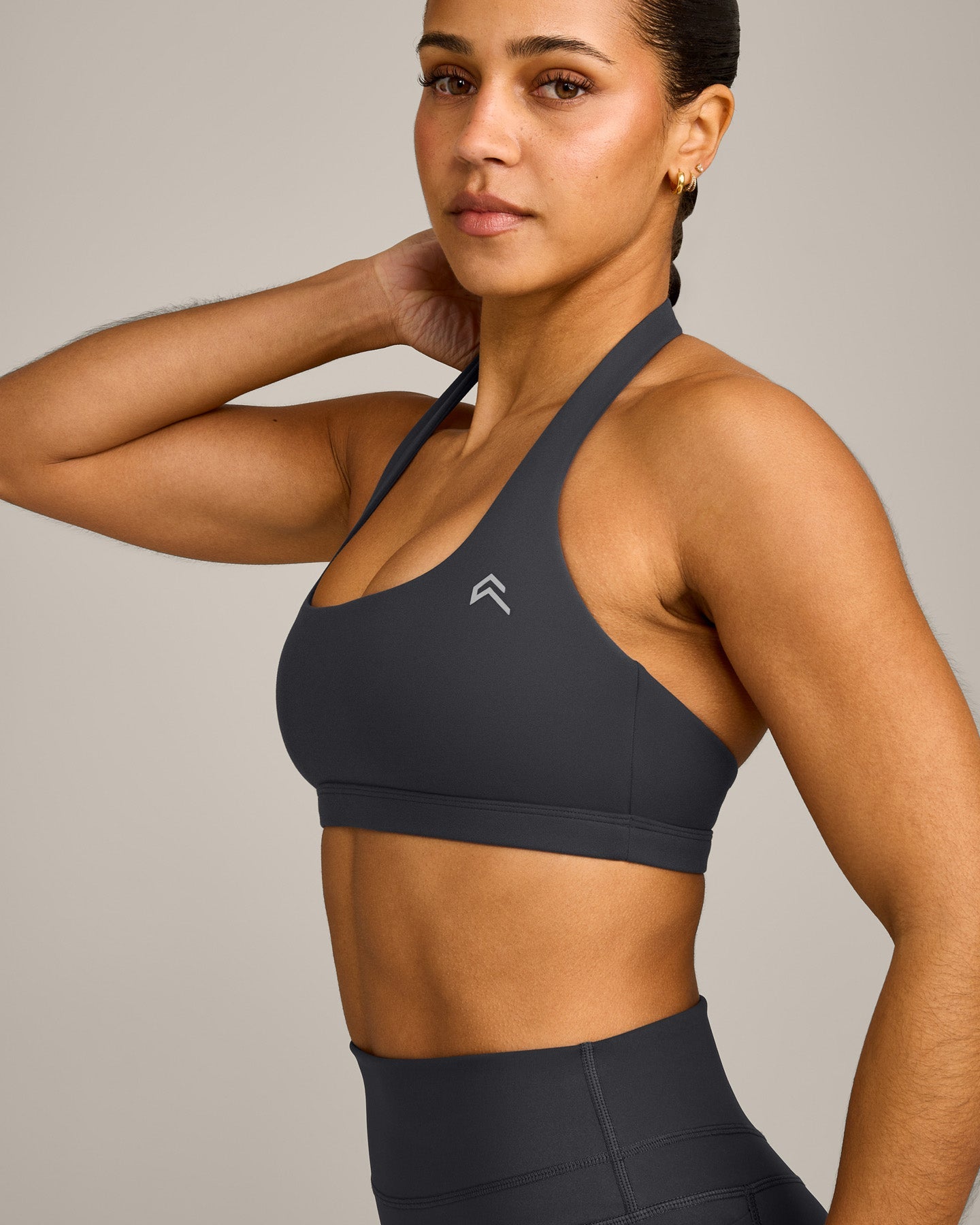 EasyLift Halter Bralette with Grey Logo | Coal - Image 5