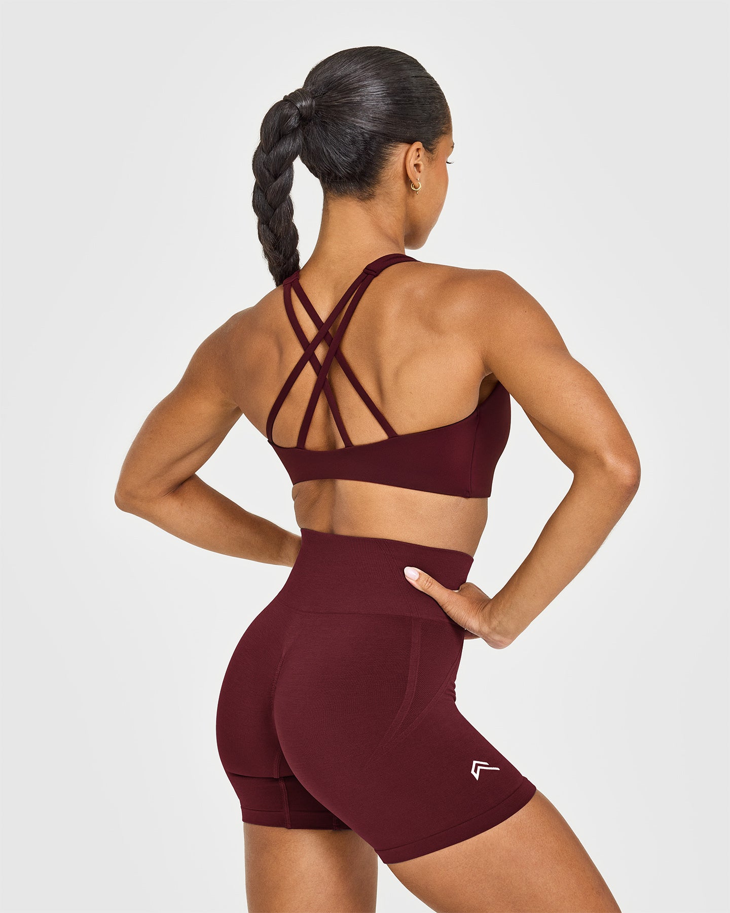 Alternative view of EasyLift High Neck Sports Bra with White Logo | Rosewood