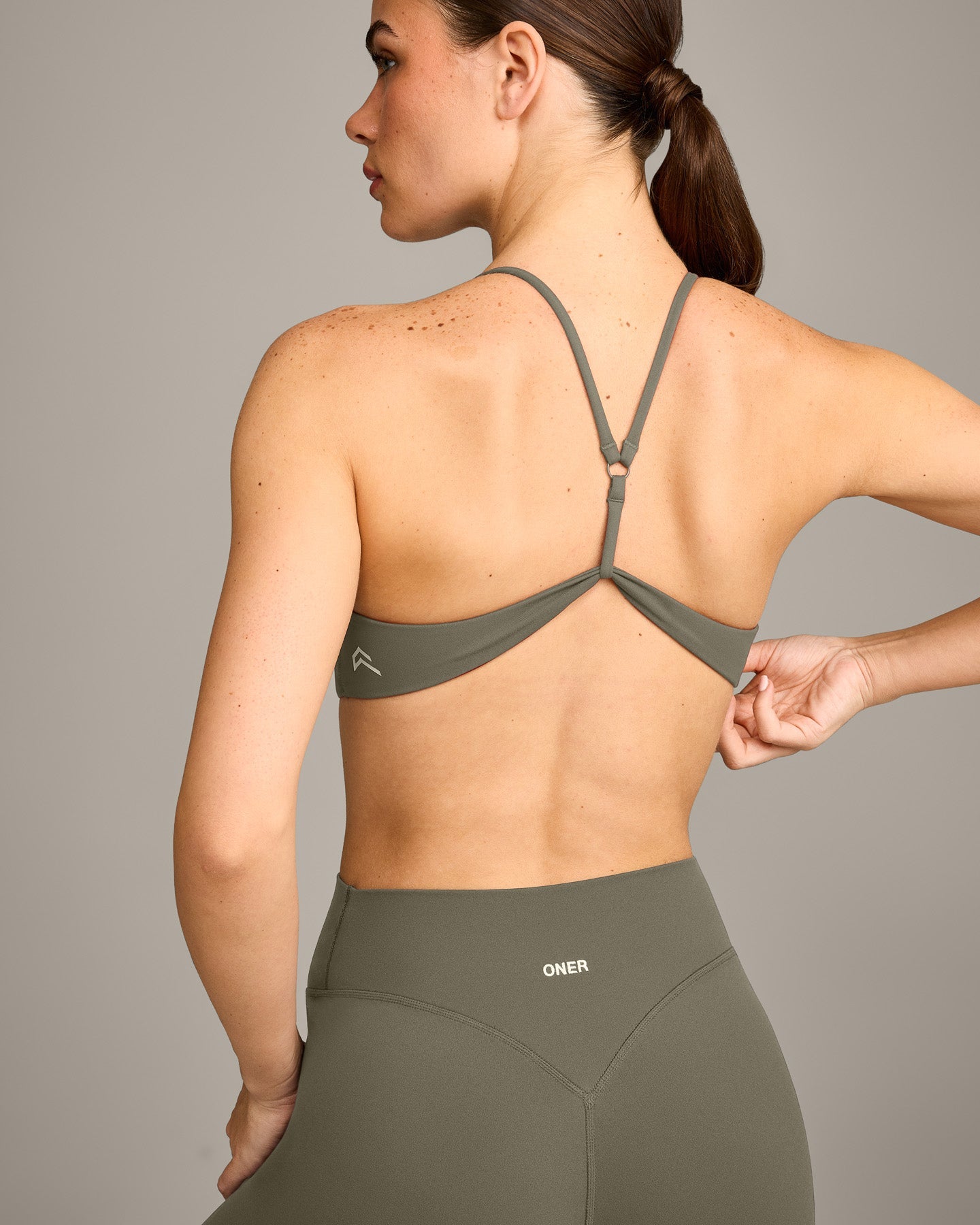 EasyLift Ultra Minimal Bralette with Grey Logo | Alpine Green - Image 4
