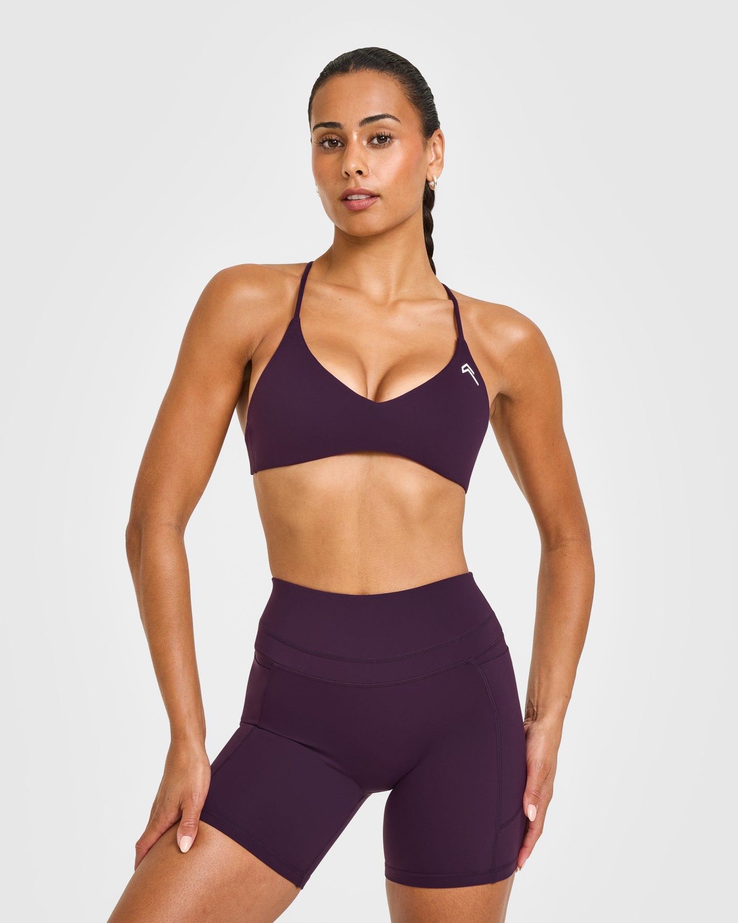 EasyLift Ultra Minimal Bralette with White Logo | Blackberry Purple