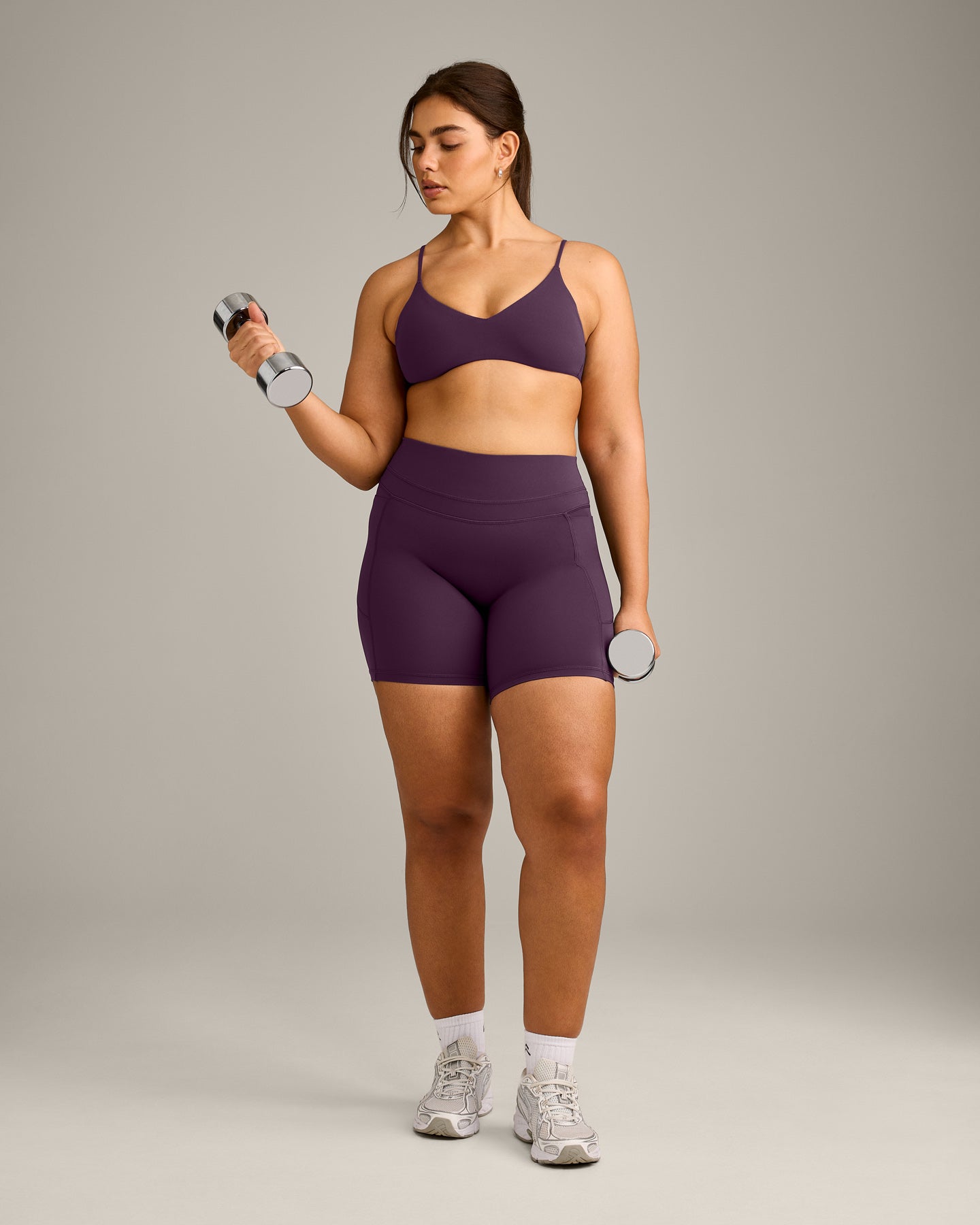 EasyLift Ultra Minimal Bralette with Grey Logo | Blackberry Purple - Image 3