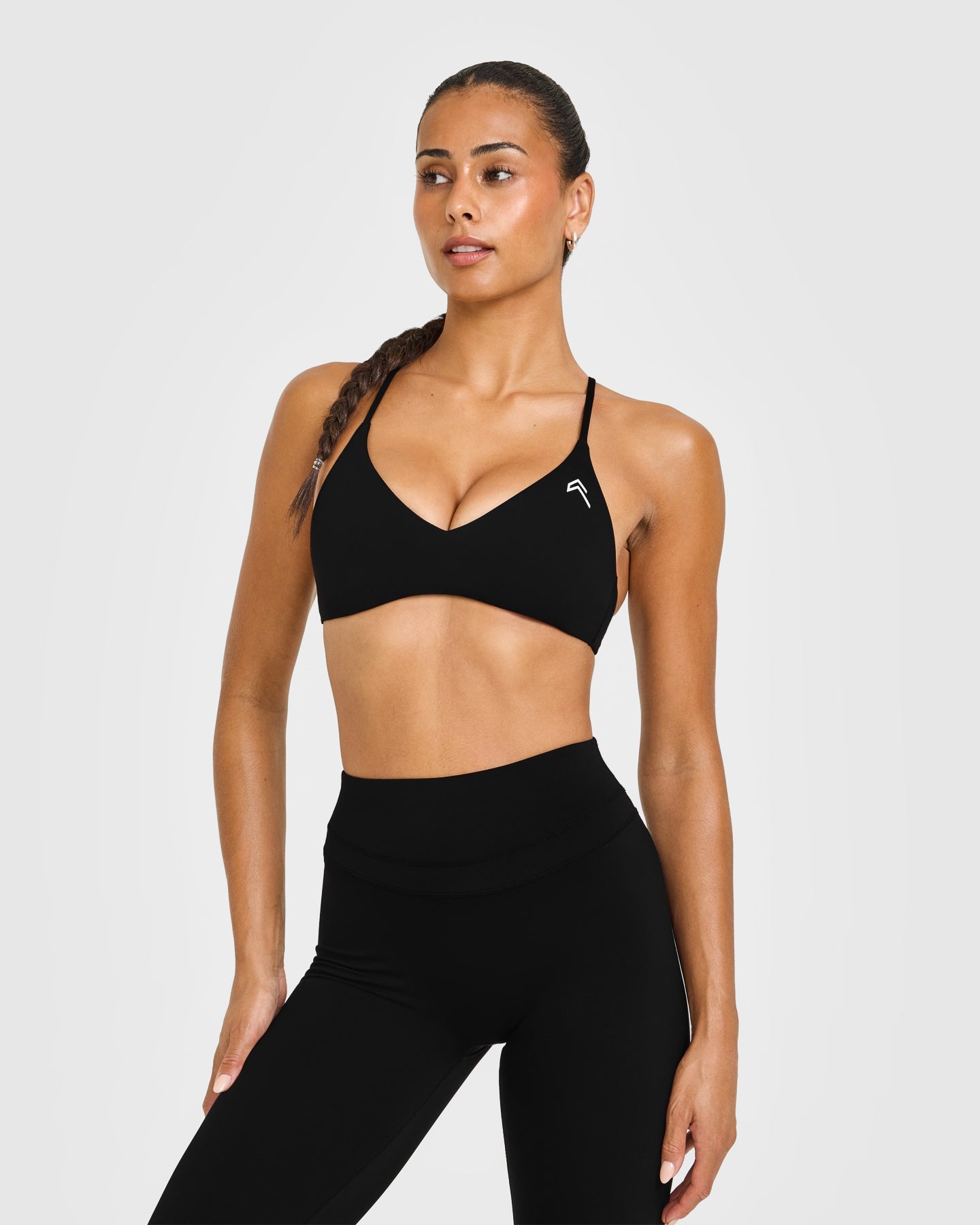 EasyLift Ultra Minimal Bralette with White Logo | Black