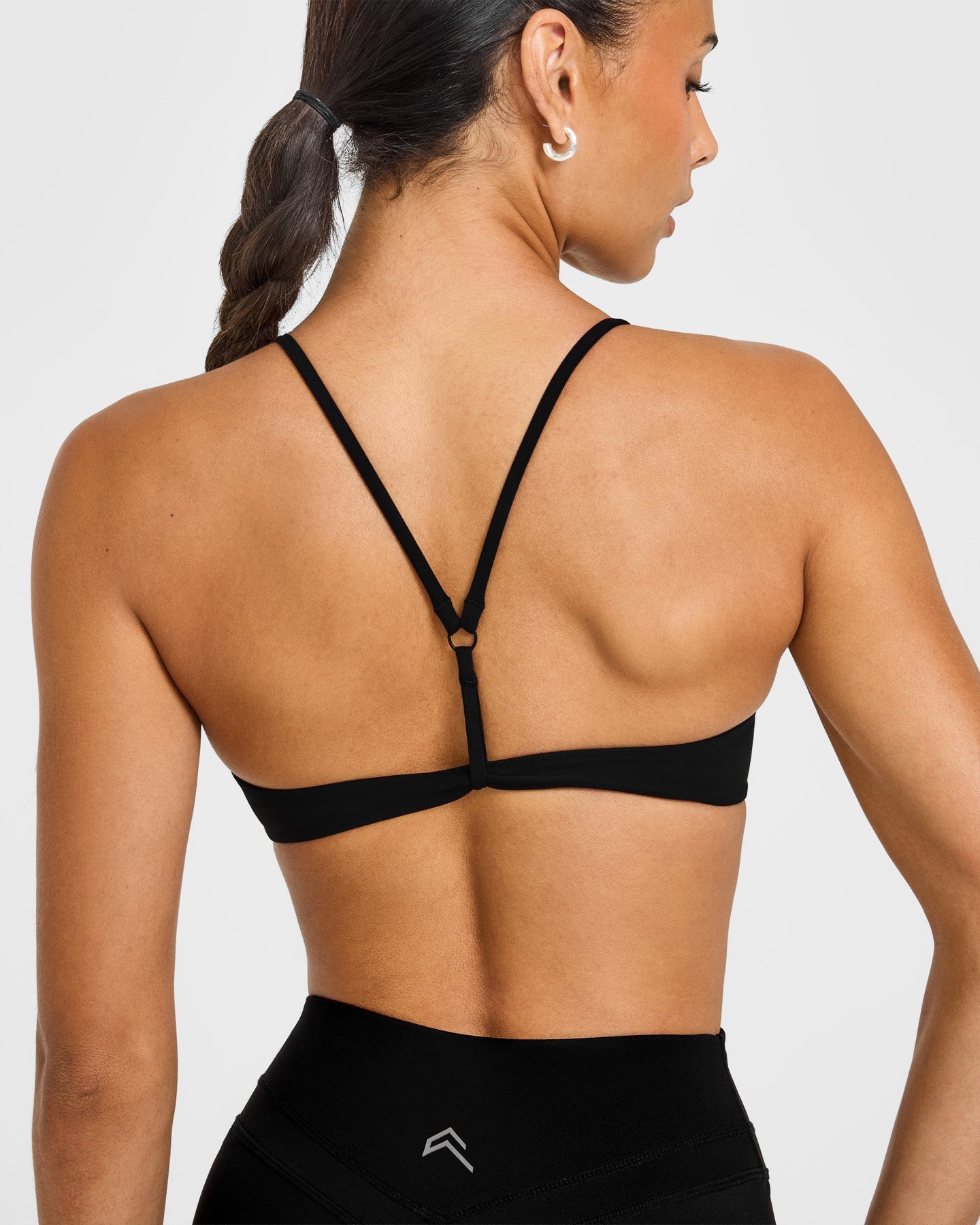 Alternative view of EasyLift Ultra Minimal Bralette with White Logo | Black