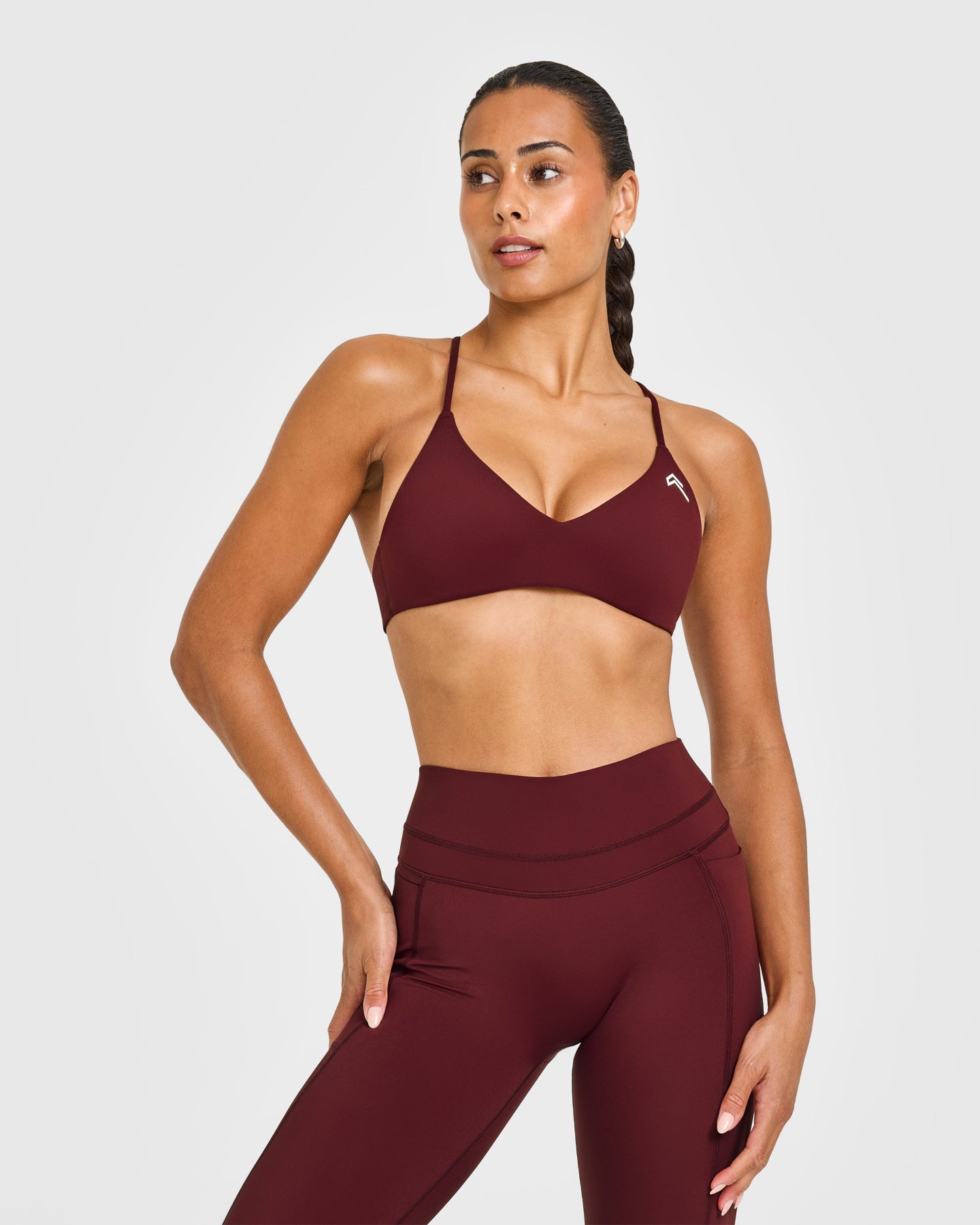 EasyLift Ultra Minimal Bralette with White Logo | Rosewood