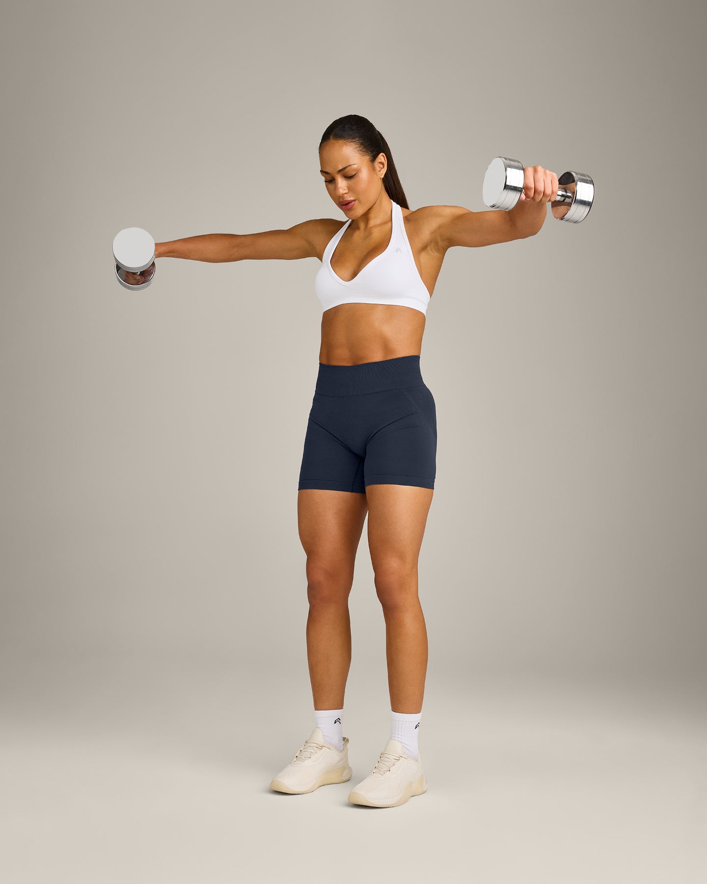 EffortlessLift Seamless Halter Neck Sports Bra New Branding | White - Image 3