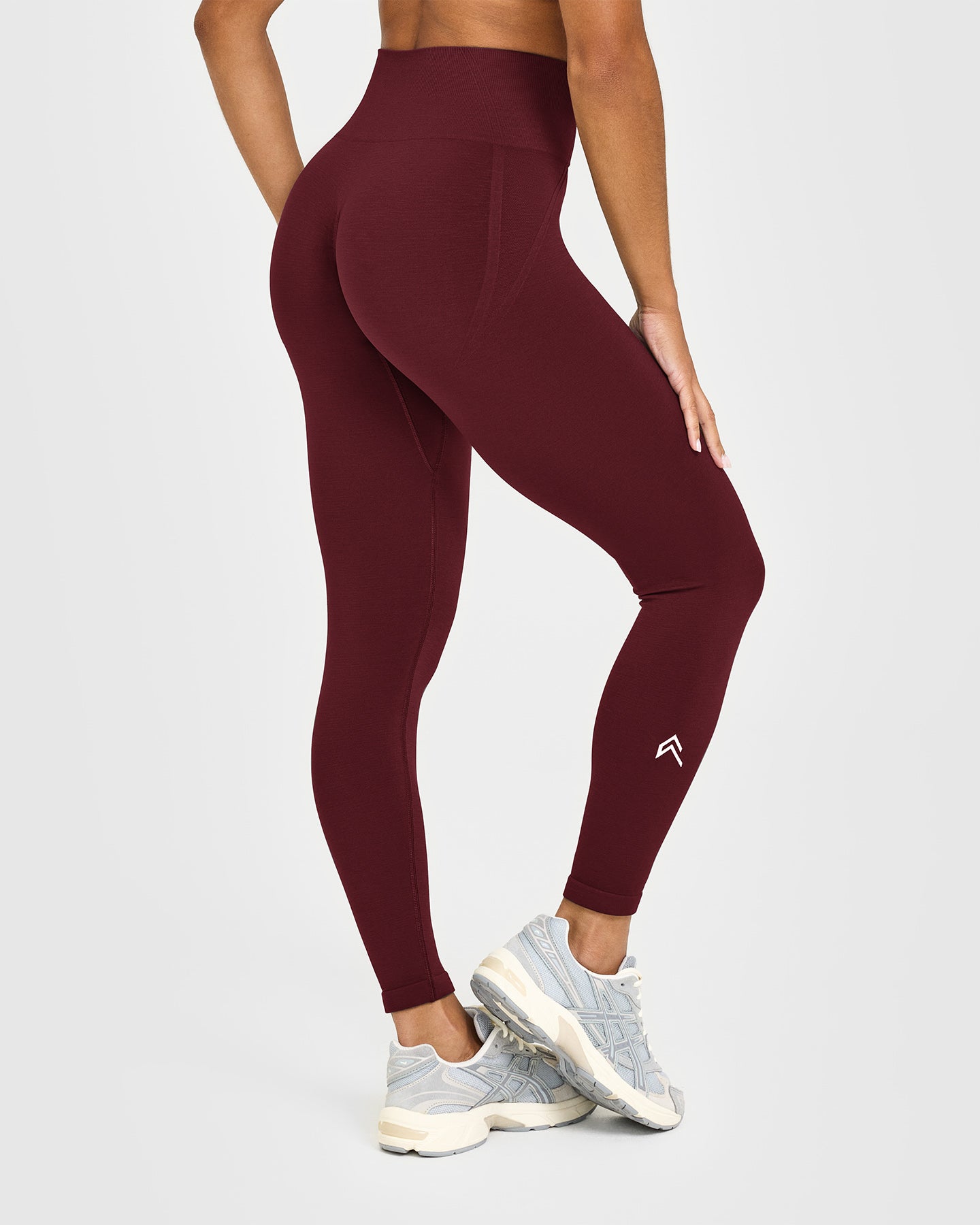 EffortlessLift Seamless Leggings with White Logo | Rosewood